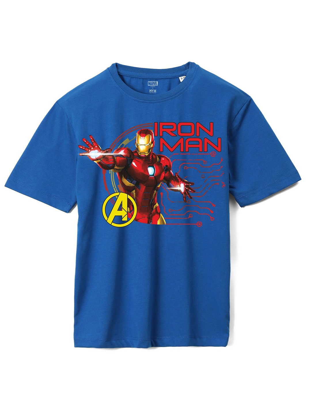 

Wear Your Mind Boys Iron Man Printed Loose Knitted Pure Cotton T-Shirt, Blue