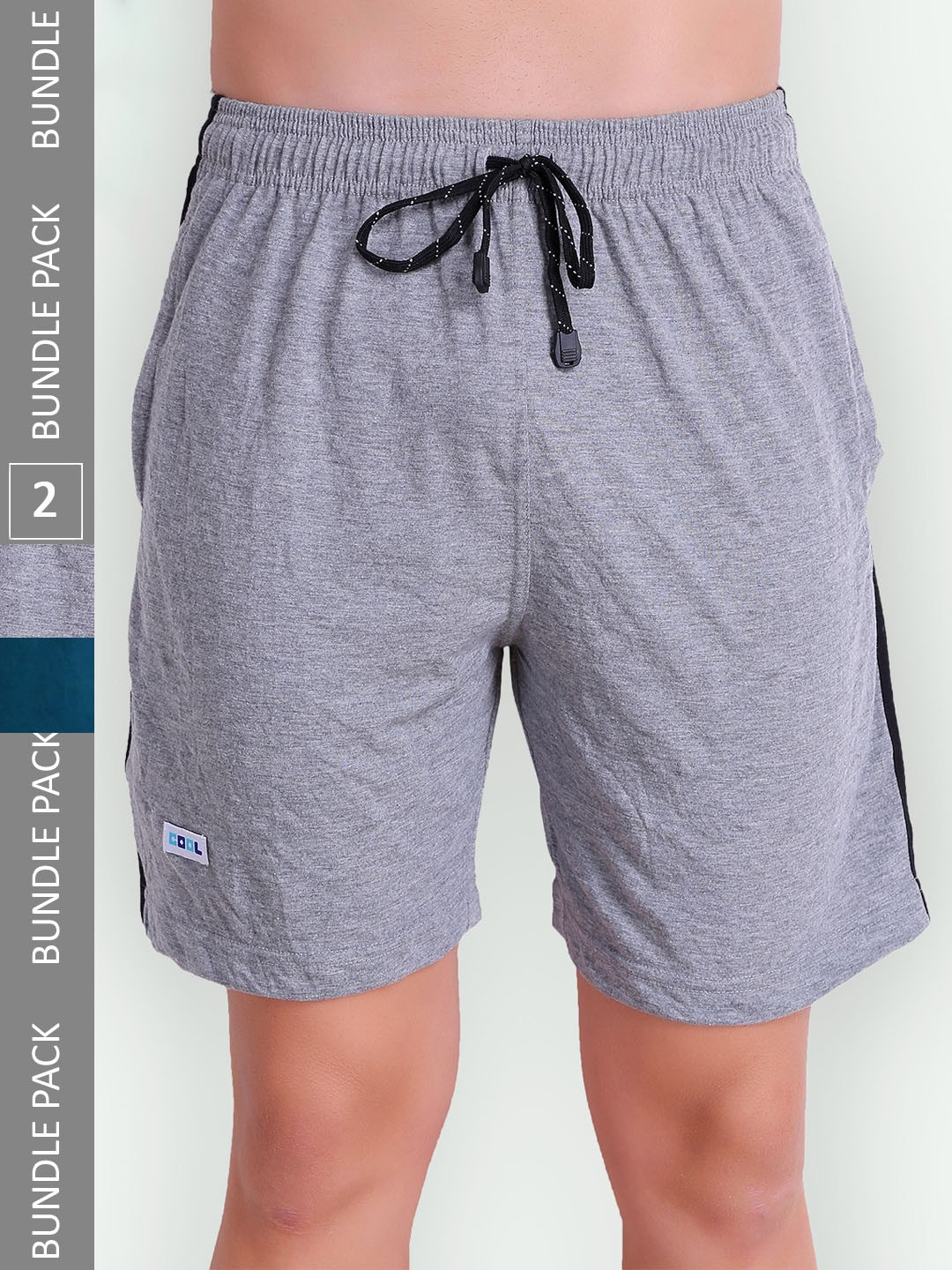 

T.T. Men Pack of 2 Mid-Rise Regular Lounge Shorts, Grey