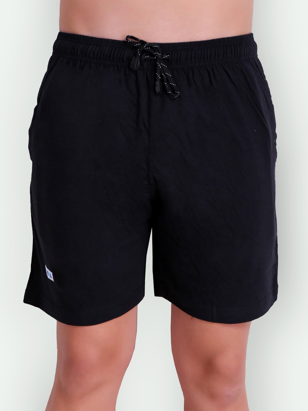 

T.T. Men Mid Rise Drawstring Lounge Shorts, Black