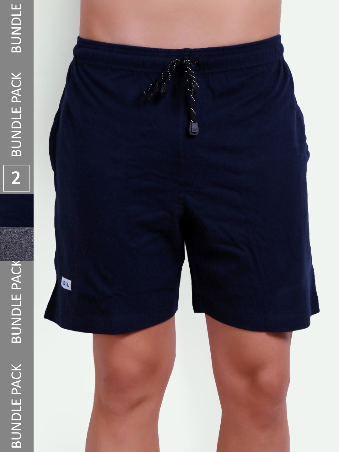 

T.T. Men Pack Of 2 Cotton Lounge Shorts, Charcoal