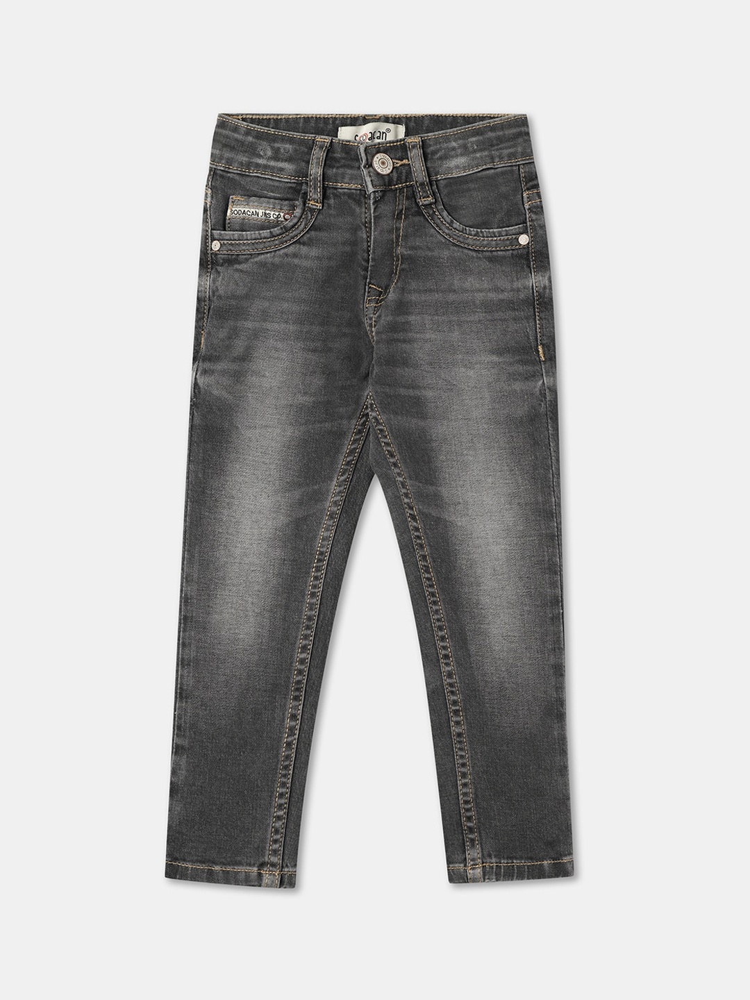

R&B Boys Relaxed Fit Heavy Fade Cotton Jeans, Grey