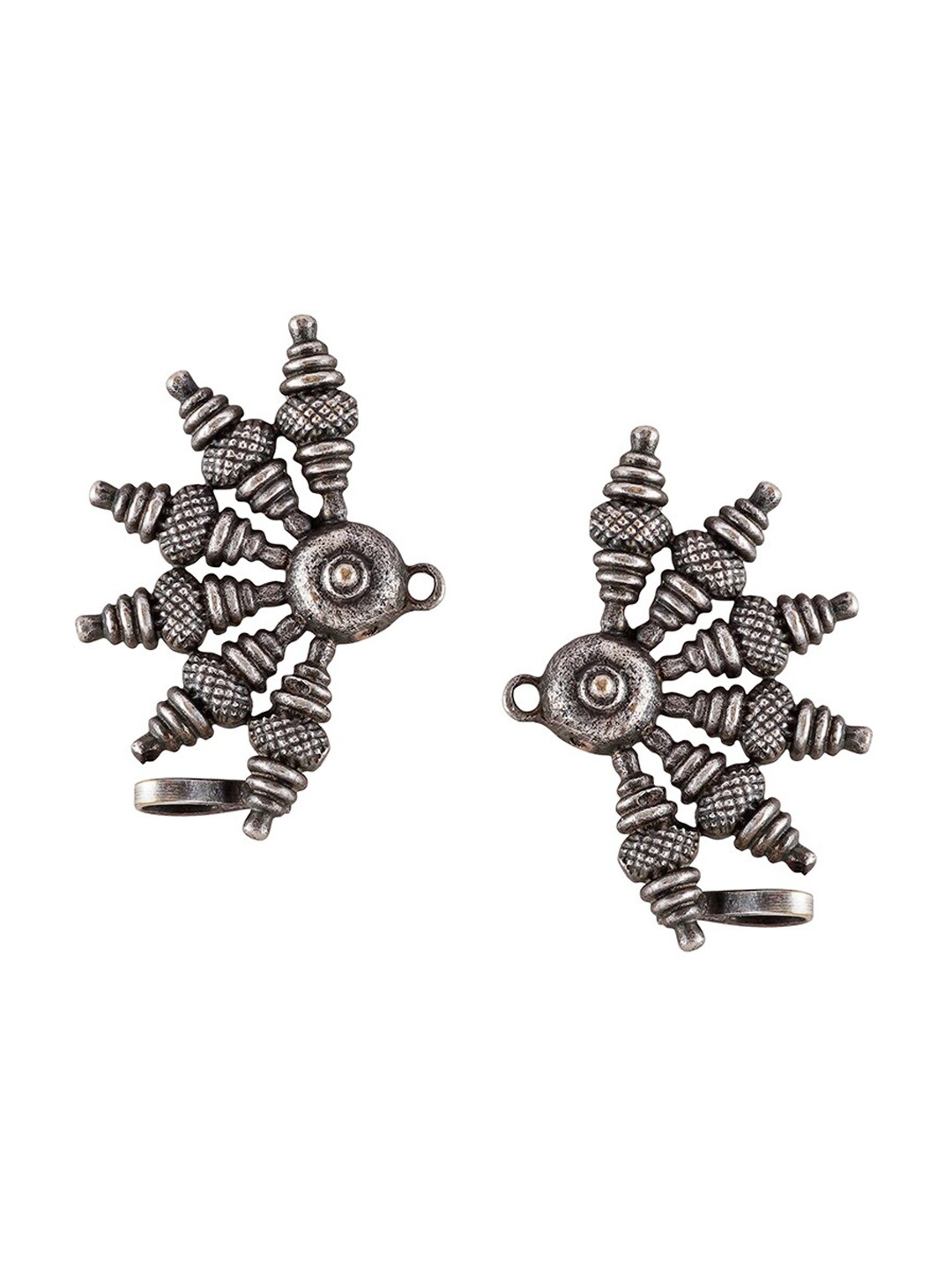 

TEEJH Contemporary Oxidised Studs Earrings, Silver