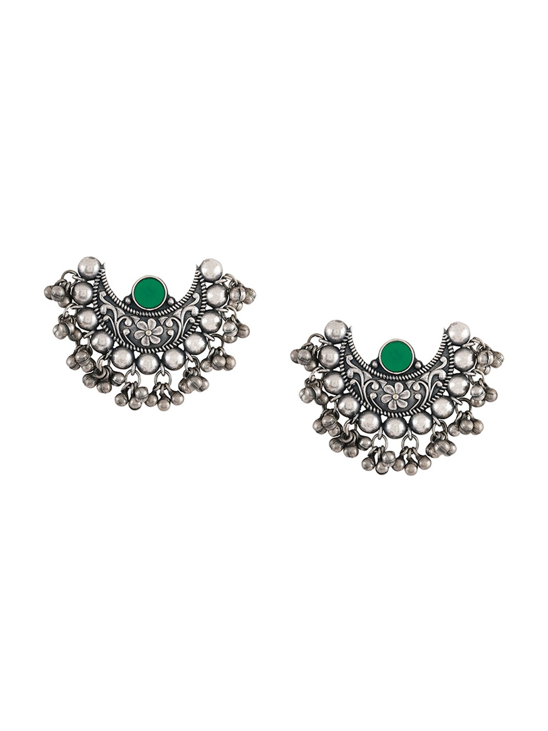 

TEEJH Contemporary Studs Oxidised Earrings, Silver