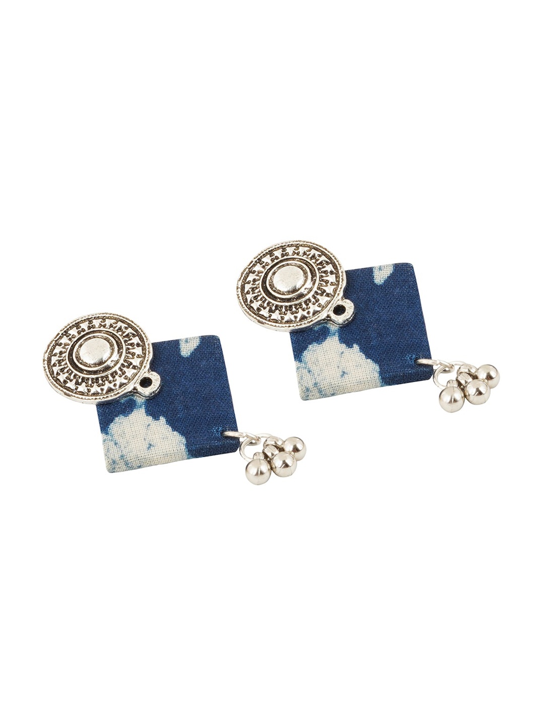 

TEEJH Silver-Toned Contemporary Drop Earrings