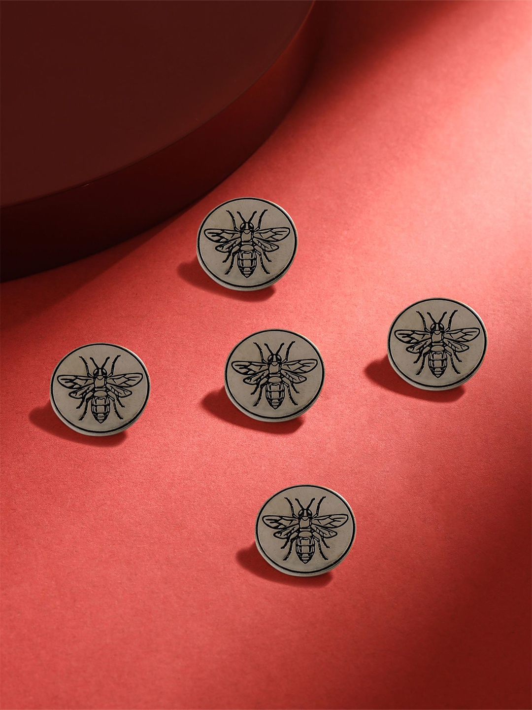 

COSA NOSTRAA Men Set of 5 Flying Wonder Buttons, Metallic