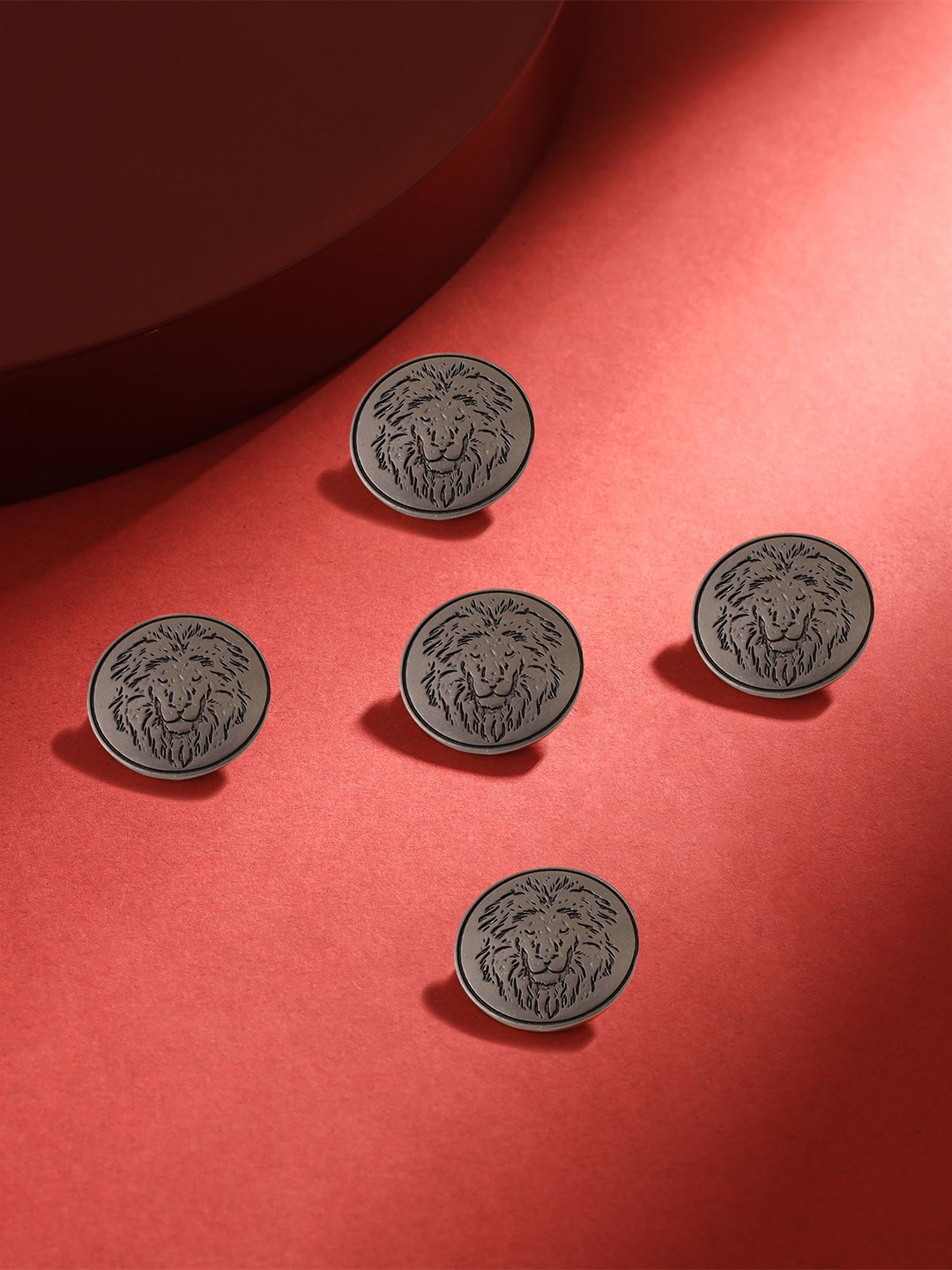

COSA NOSTRAA Men Set of 5 Power Ruler Buttons, Metallic