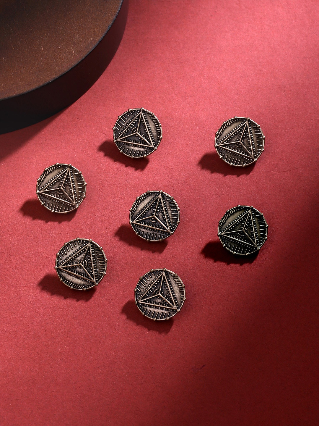 

COSA NOSTRAA Men Set of 7 Bermuda Triangle Buttons, Copper