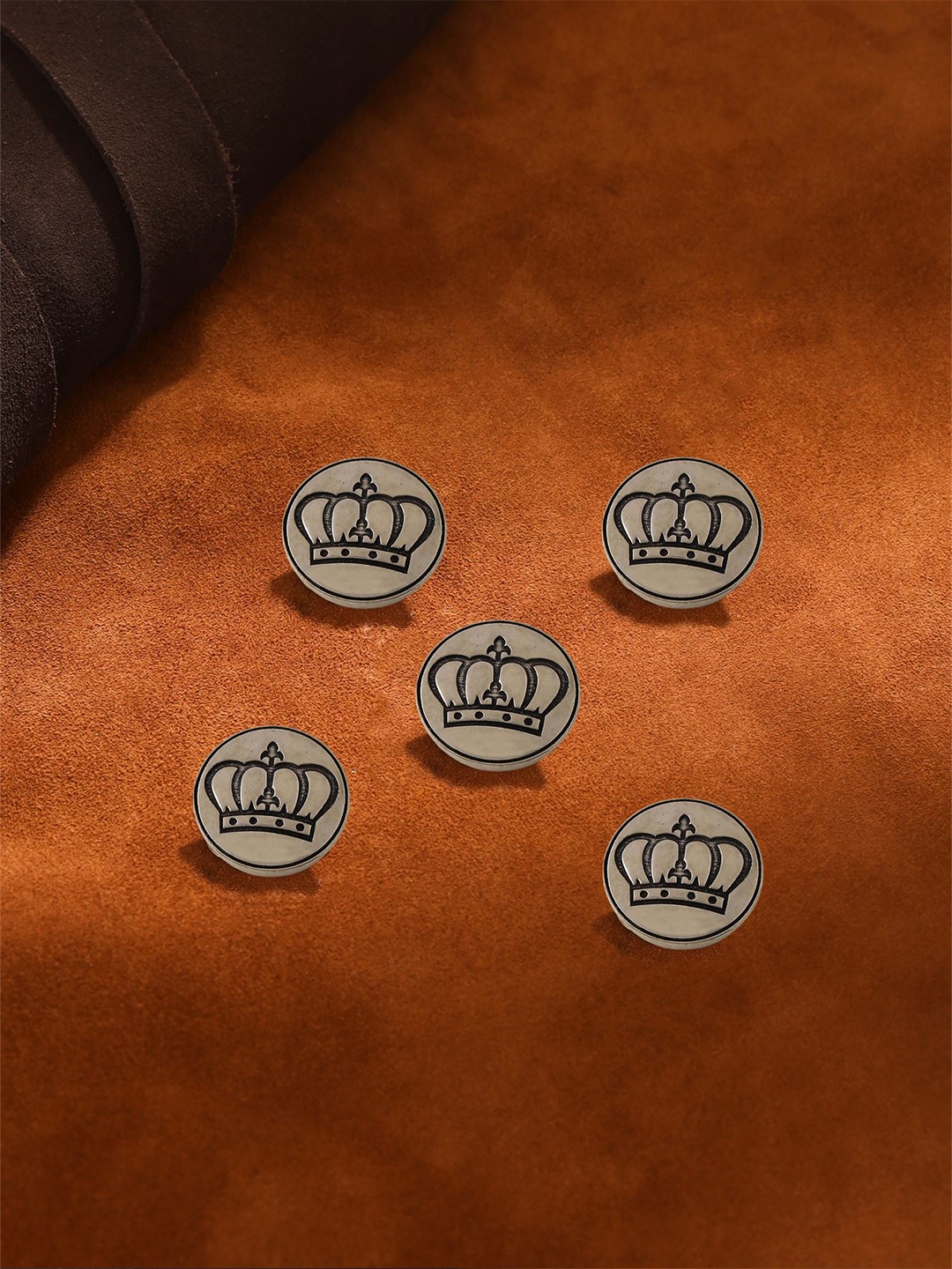 

COSA NOSTRAA Men Set of 5 Elite Crown Buttons, Metallic