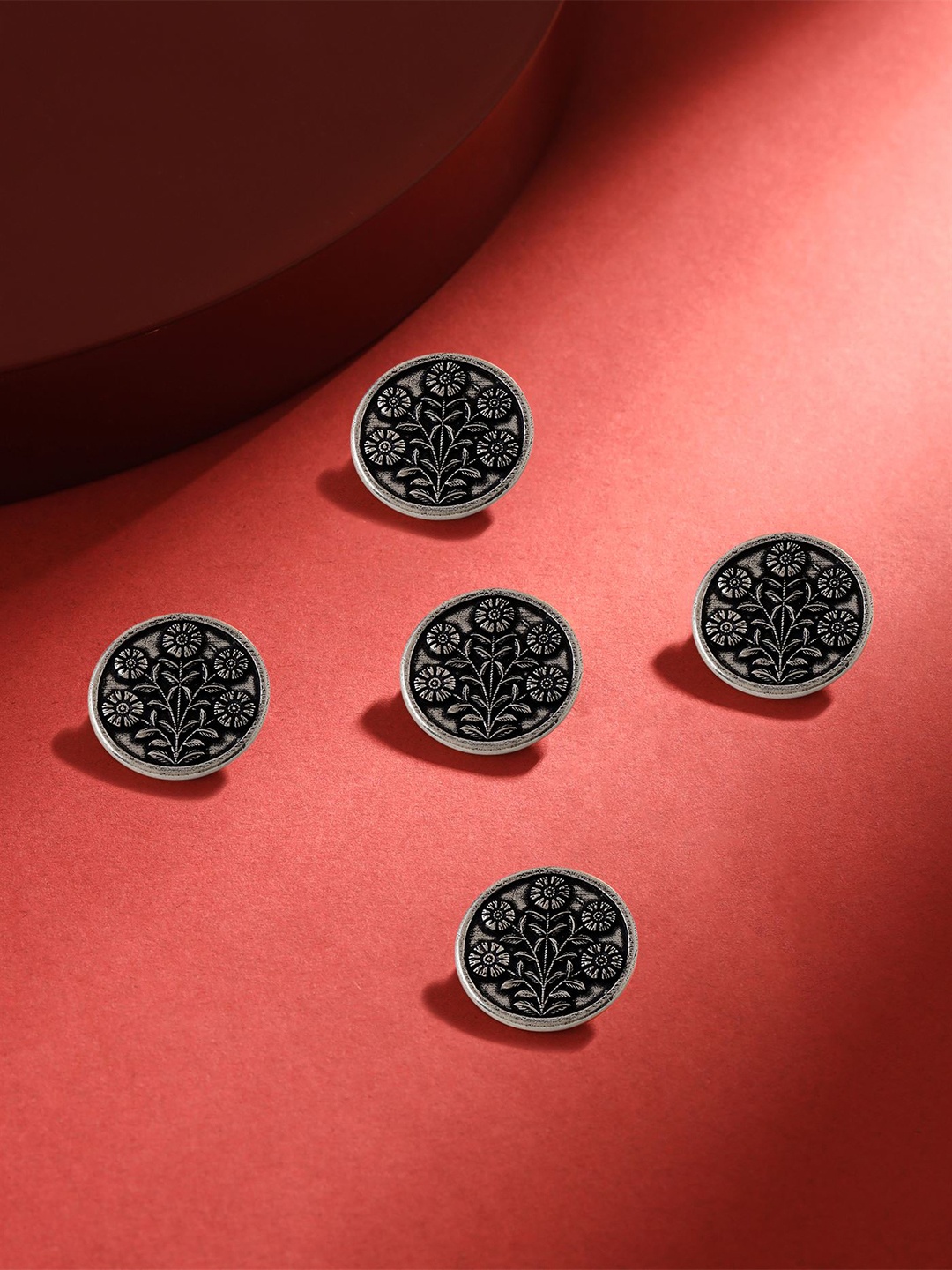 

COSA NOSTRAA Men Set of 5 Eternal Garden Buttons, Metallic