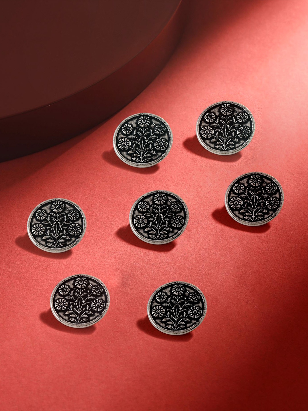 

COSA NOSTRAA Men Set of 7 Eternal Garden Buttons, Metallic
