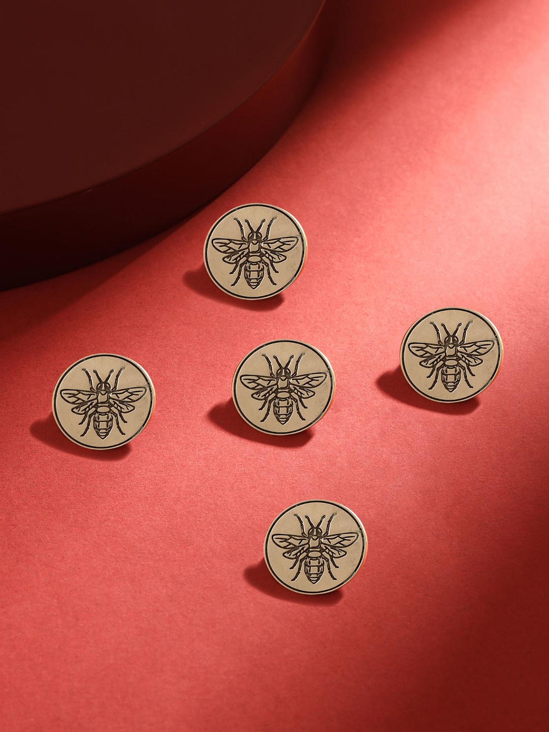 

COSA NOSTRAA Set Of 5 Floral Wonder Suit/Sherwani Buttons, Metallic