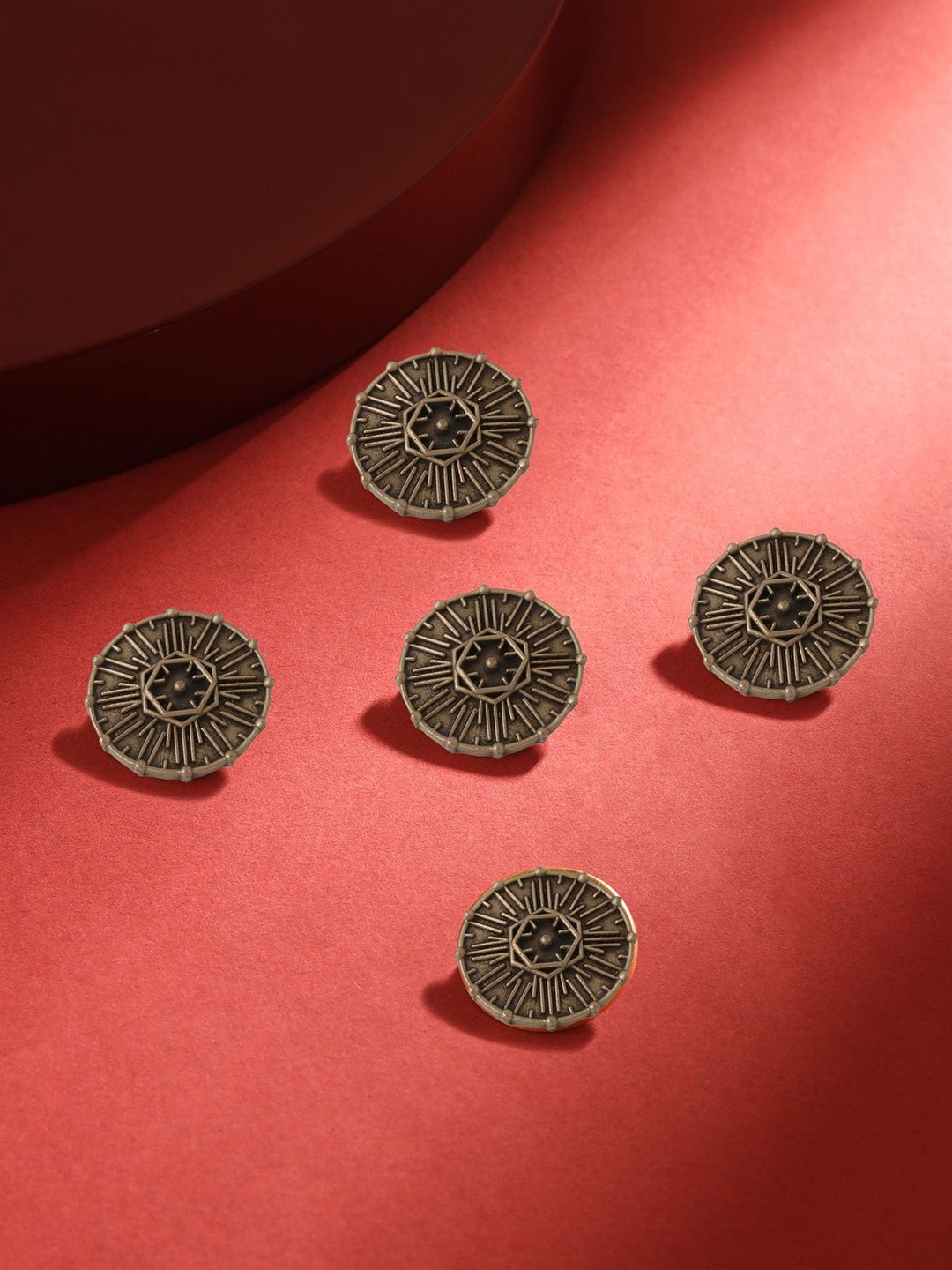 

COSA NOSTRAA Set of 5 Vintage Hexagon Buttons, Gold