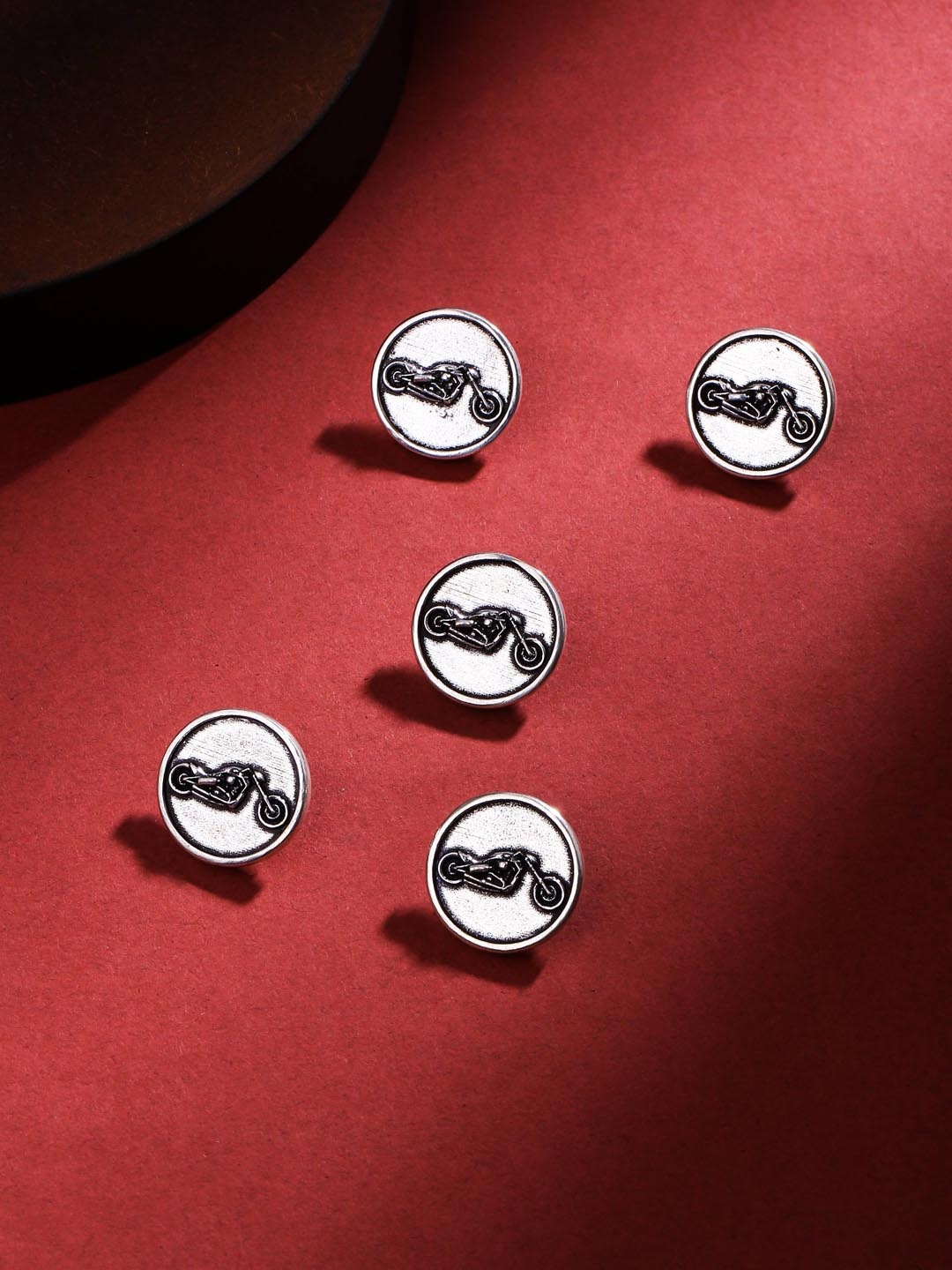 COSA NOSTRAA Set Of 5 Bold Bike Suit/Sherwani Buttons, Metallic