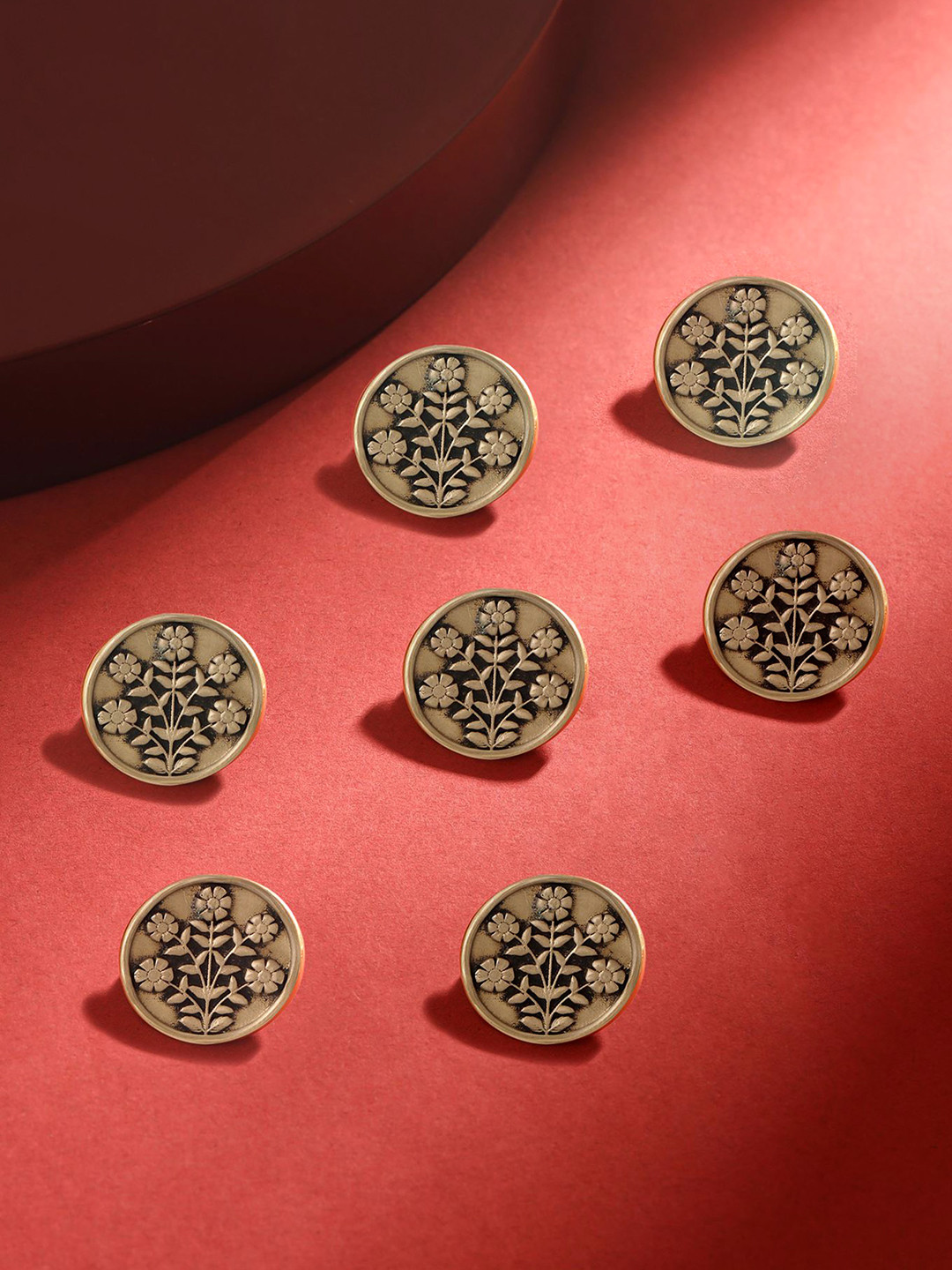 

COSA NOSTRAA Men Set Of 7 Eternal Garden Buttons, Gold