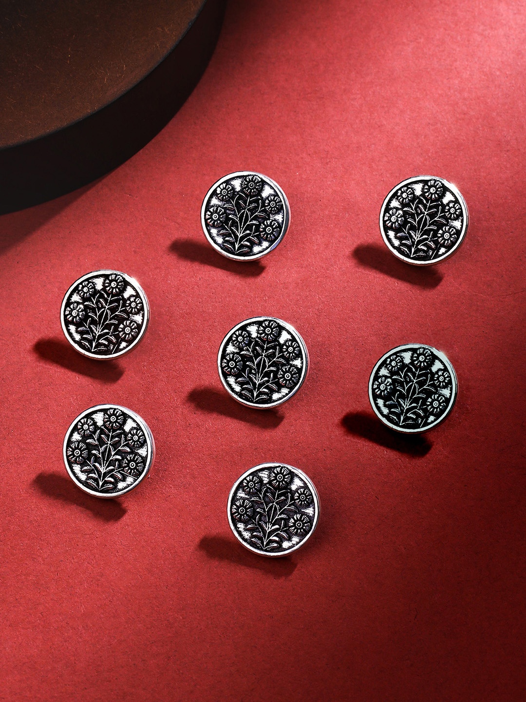 

COSA NOSTRAA Set of 7 Eternal Garden Buttons, Silver