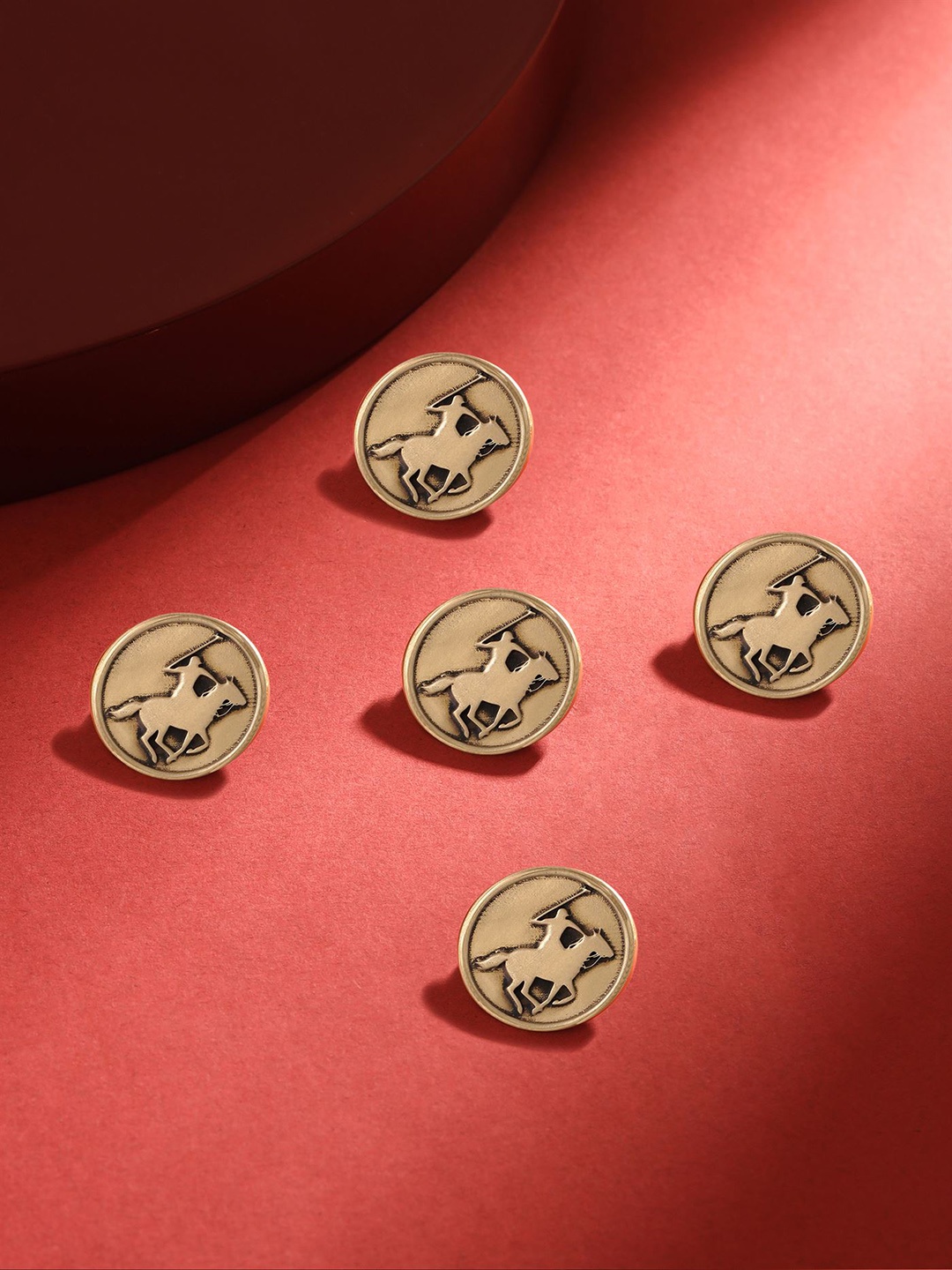 

COSA NOSTRAA Set of 5 Warrior Pattern Buttons, Gold