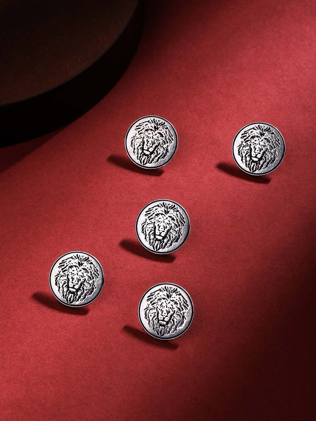 

COSA NOSTRAA Set Of 5 Power Ruler Buttons, Silver