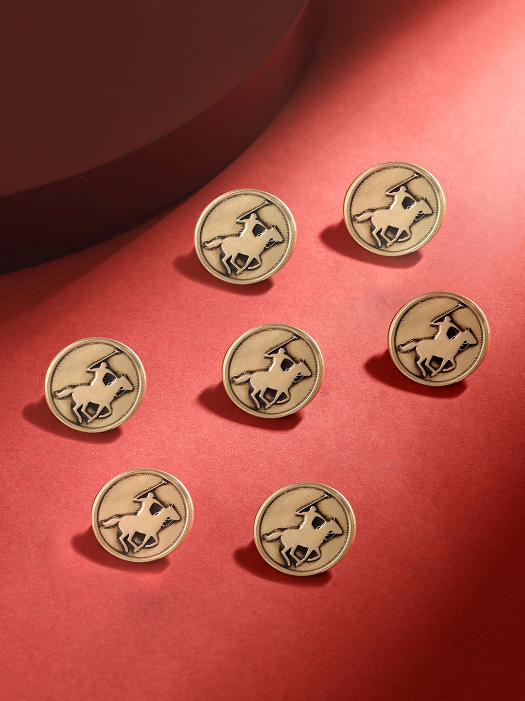 

COSA NOSTRAA Men Set Of 7 Warrior Buttons, Gold