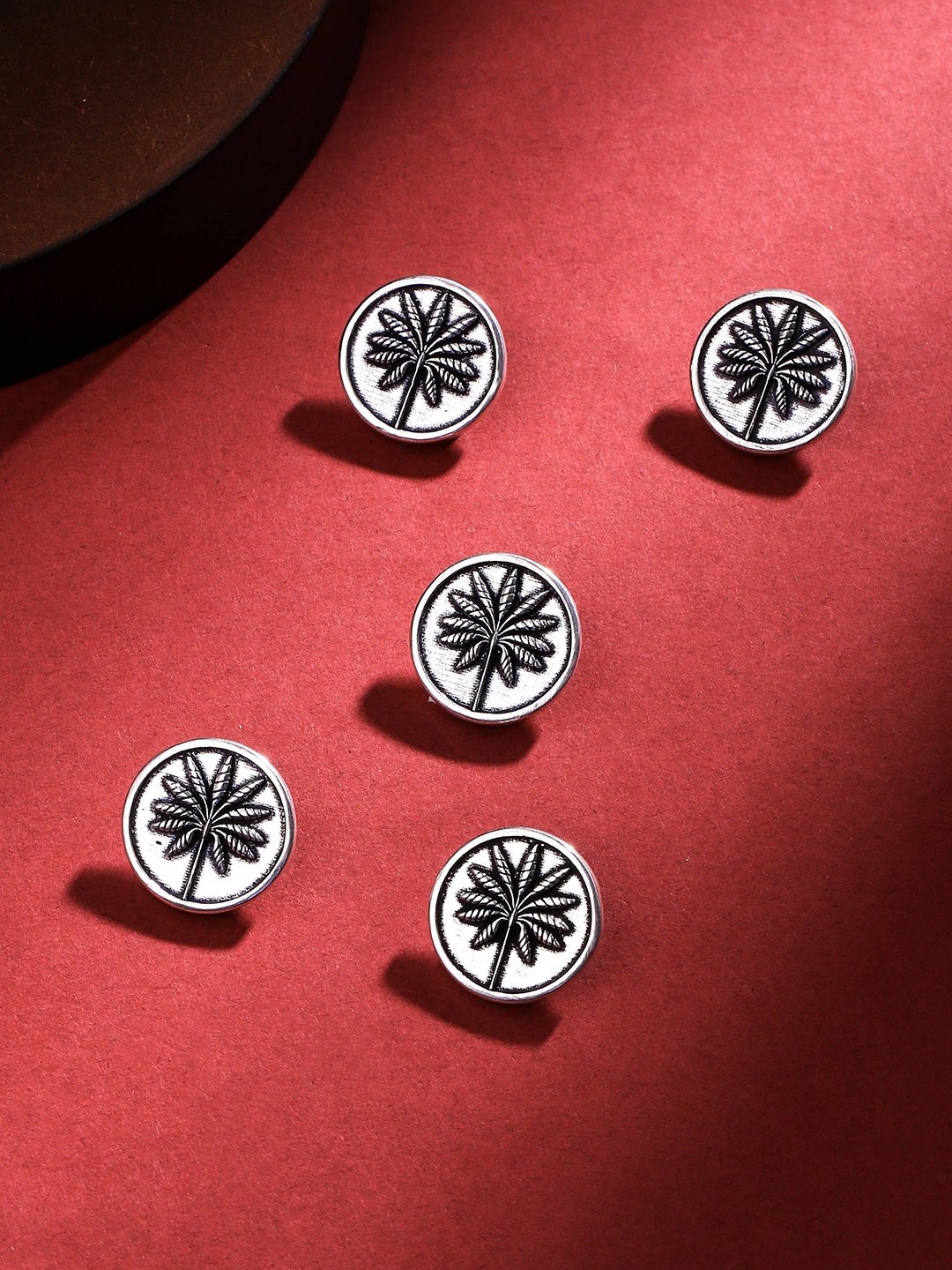 

COSA NOSTRAA Men Of 5 Floral Button Set, Metallic