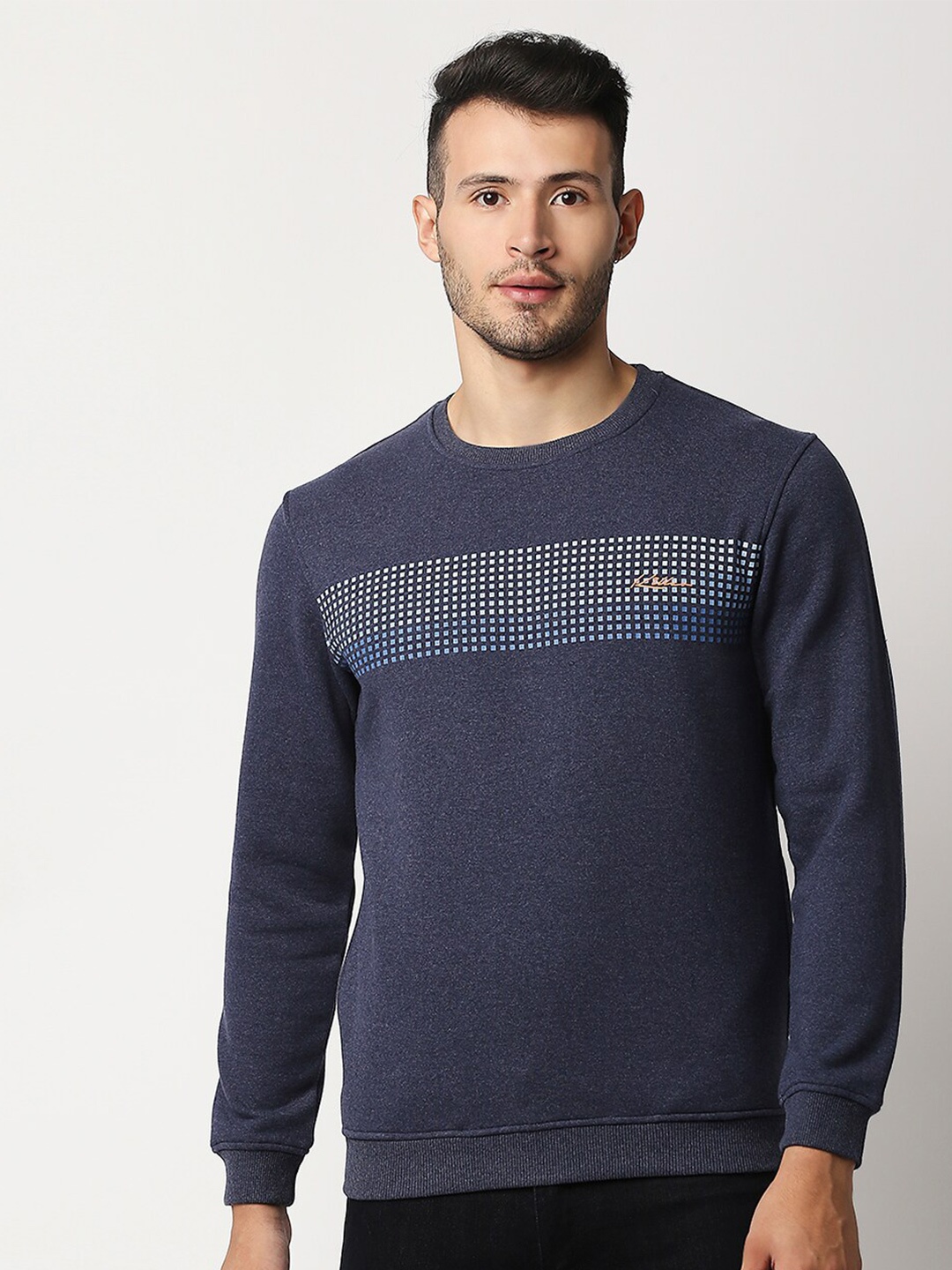 

Killer Geometric Printed Pullover Sweatshirt, Navy blue