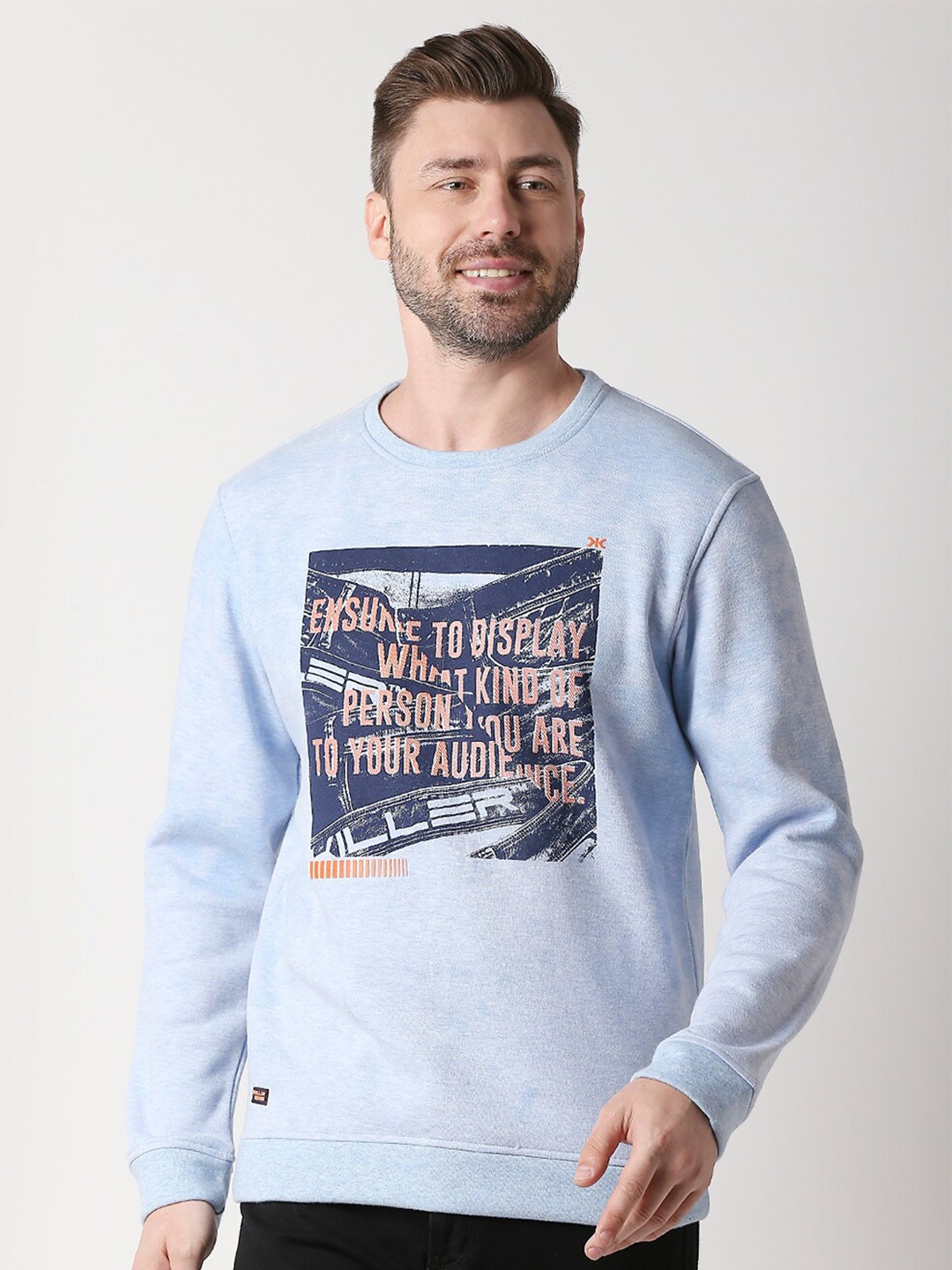 

Killer Typography Printed Sweatshirt, Blue