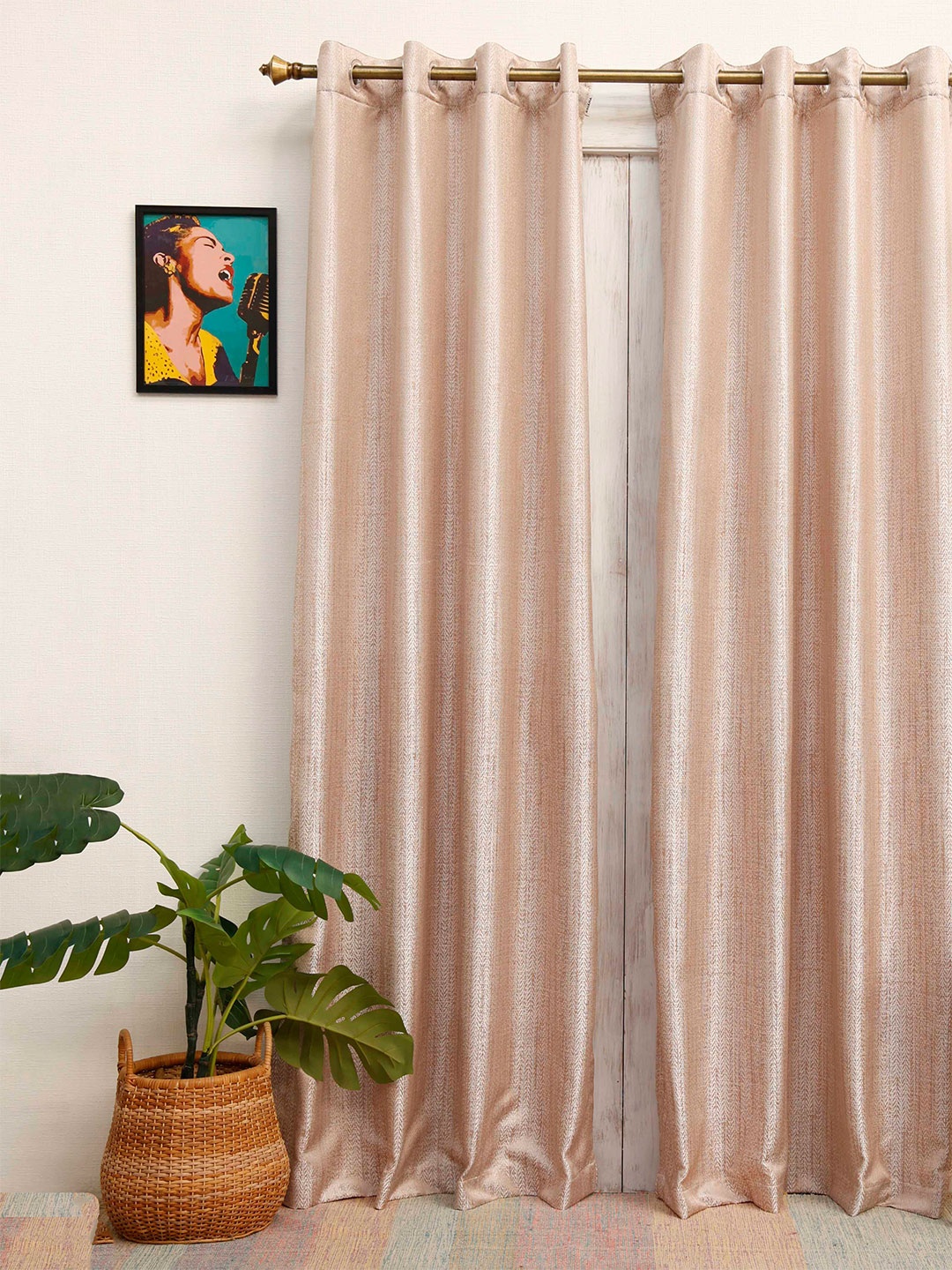 

Ariana Beige Room Darkening Long Door Curtain