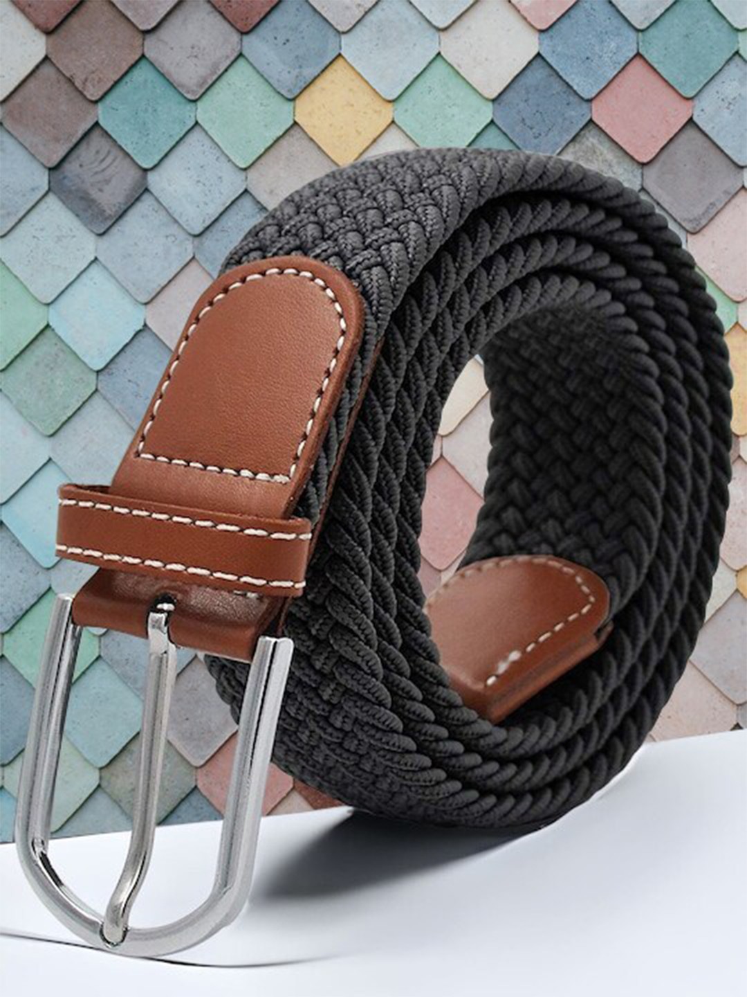 

Kastner Men Textured Canvas Belt, Black