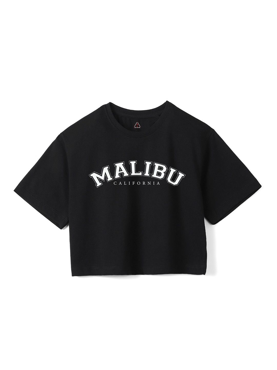 

Wear Your Mind Girls Typography Printed Crop Boxy -Fit Pure Cotton T-Shirt, Black