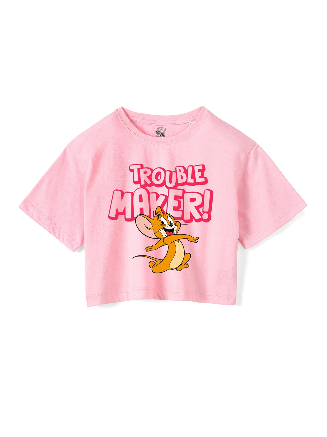 

Wear Your Mind Girls Printed Pure Cotton Boxy T-shirt, Pink