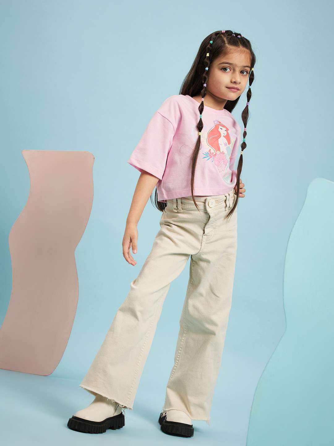 

Wear Your Mind Girls Printed Pure Cotton Boxy T-shirt, Pink