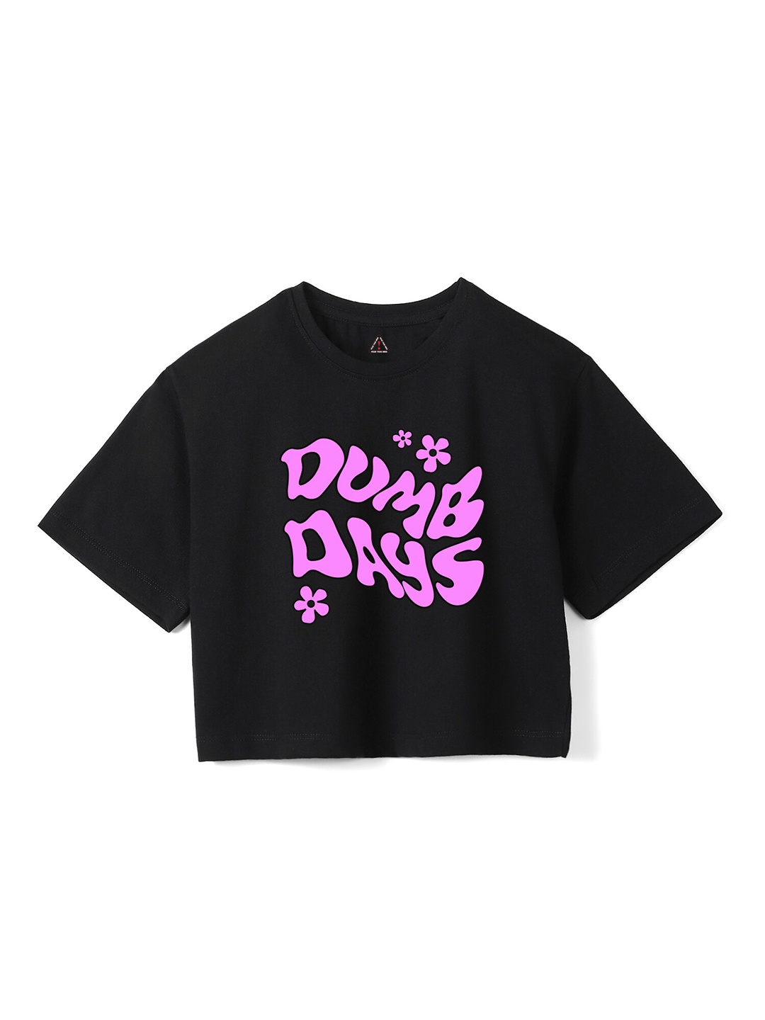 

Wear Your Mind Girls Typography Printed Pure Cotton Boxy T-shirt, Black