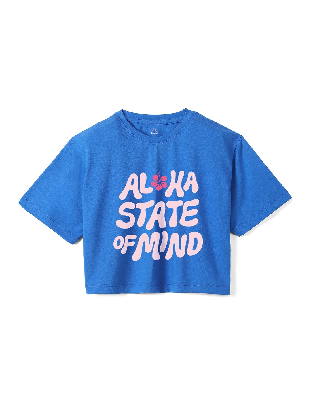 

Wear Your Mind Girls Typography Printed Pure Cotton Boxy Fit T-shirt, Blue