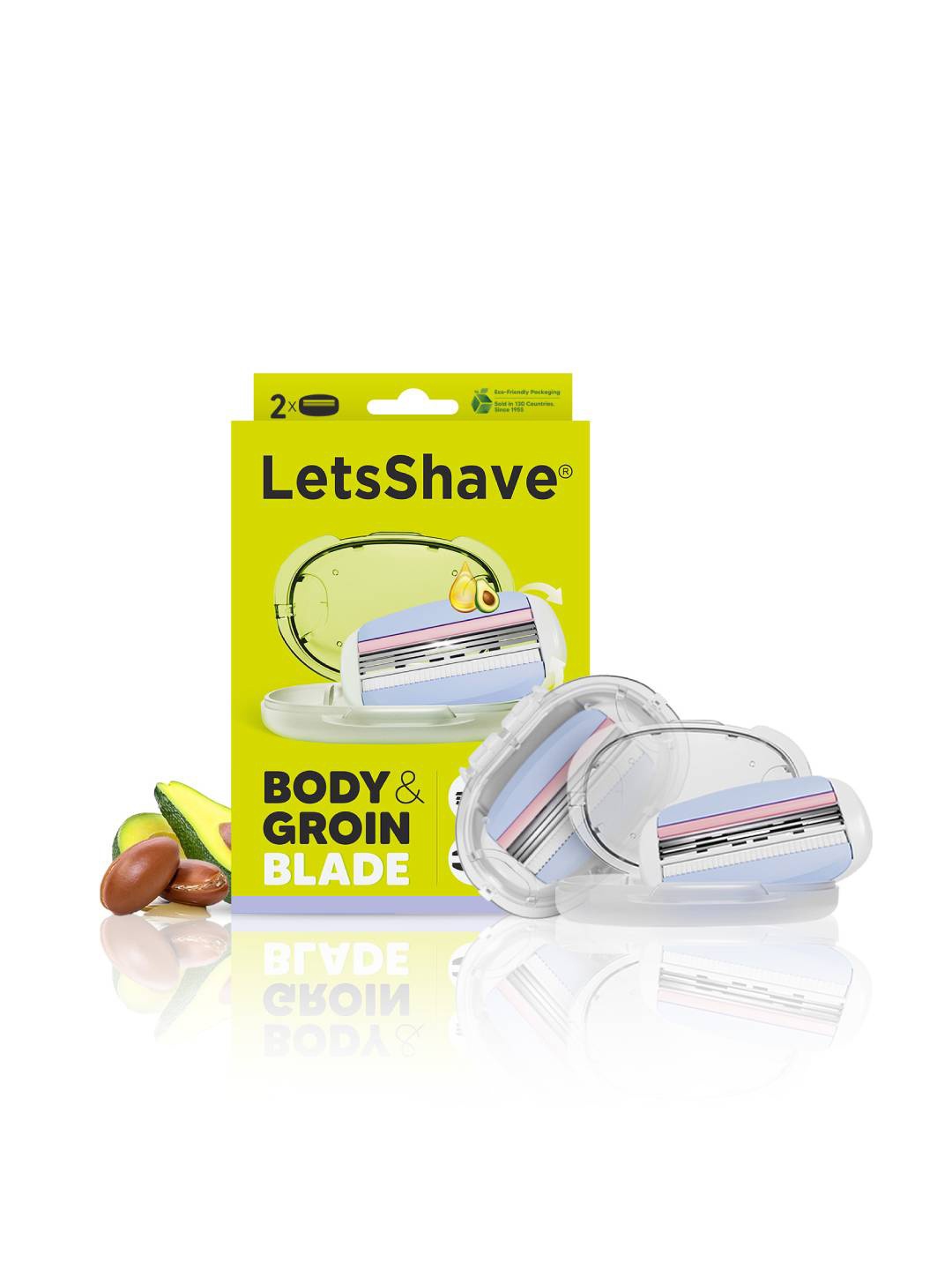 

LetsShave Men Body & Groin Razor Blade For Sensitive Skin, Blue