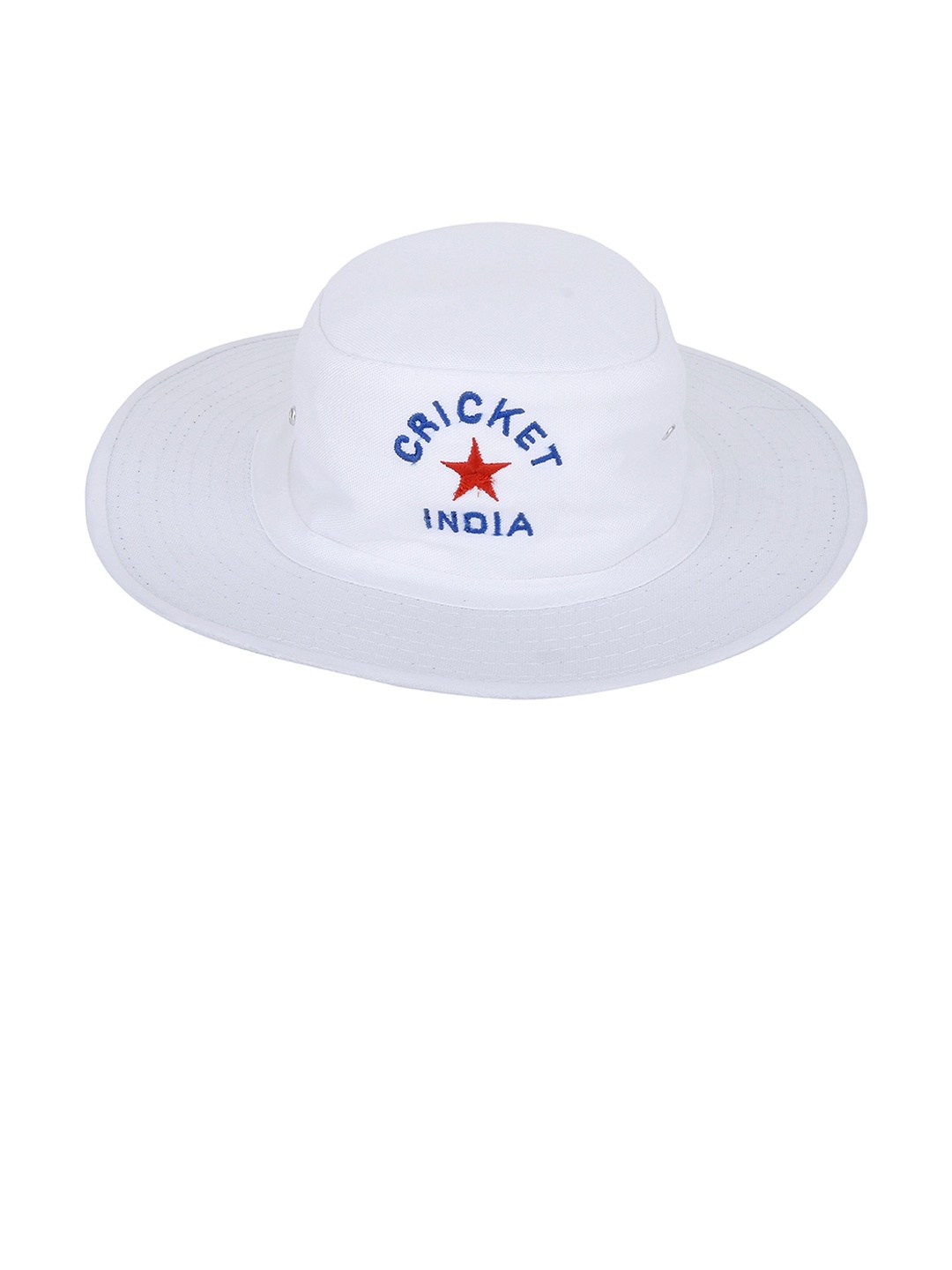 

Zacharias Men Embroidered Cotton Cricket Umpire Round Hat, White