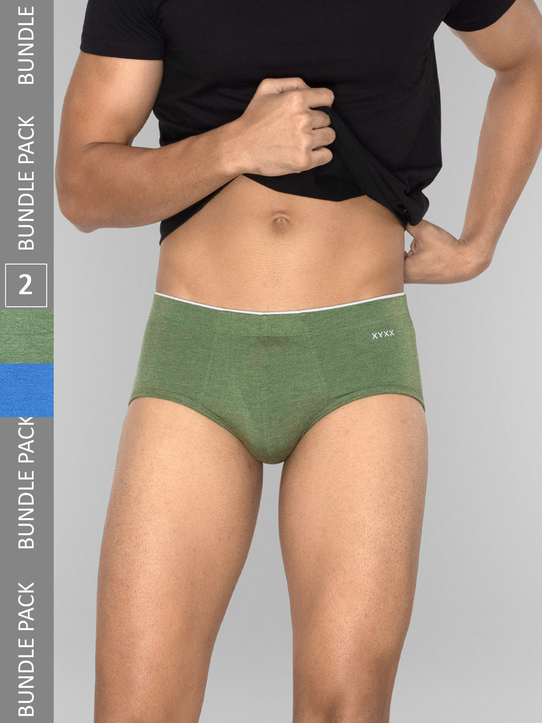 

XYXX Men Solid Pack of 2 Uno Medley IntelliSoft Micro Modal Briefs, Blue