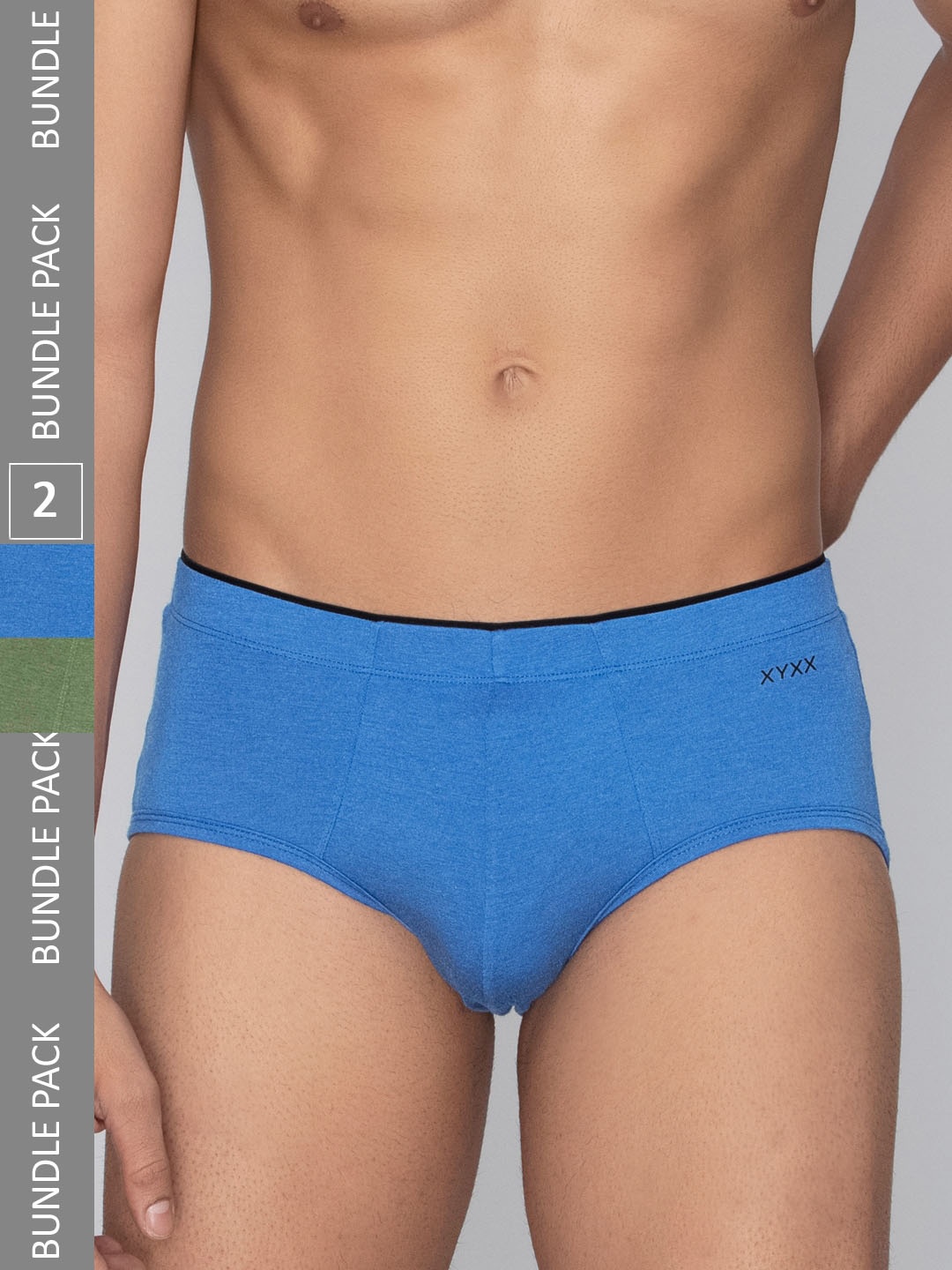 

XYXX Men Solid Pack of 2 Uno Medley IntelliSoft Micro Modal Briefs, Blue