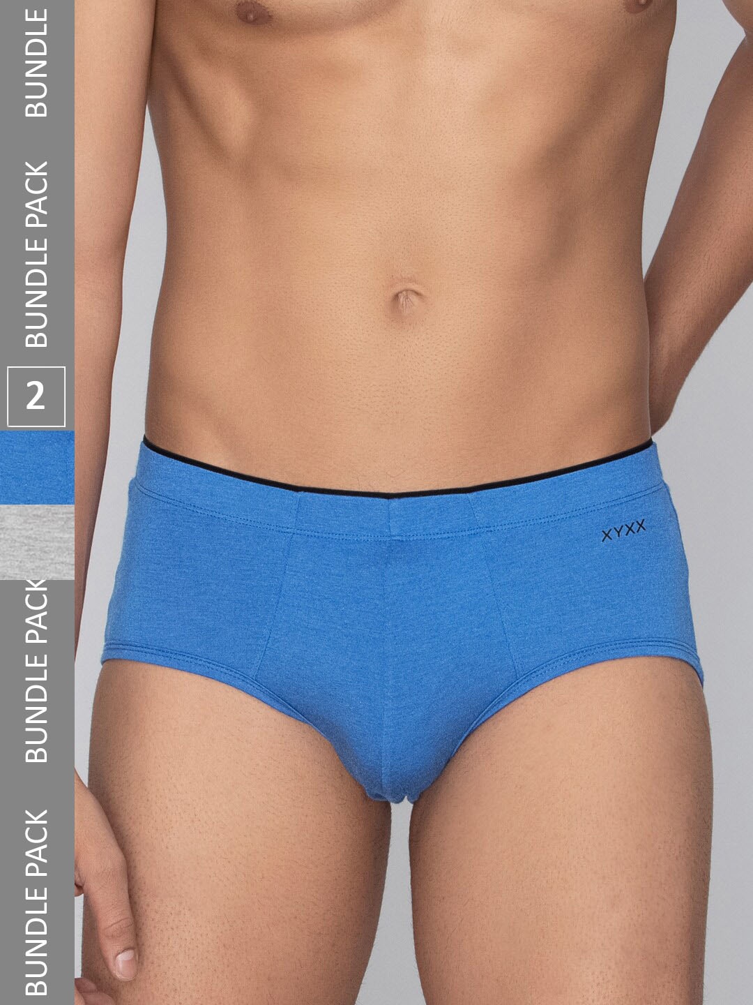 

XYXX Men Solid Pack of 2 Uno Medley IntelliSoft Micro Modal Briefs, Blue