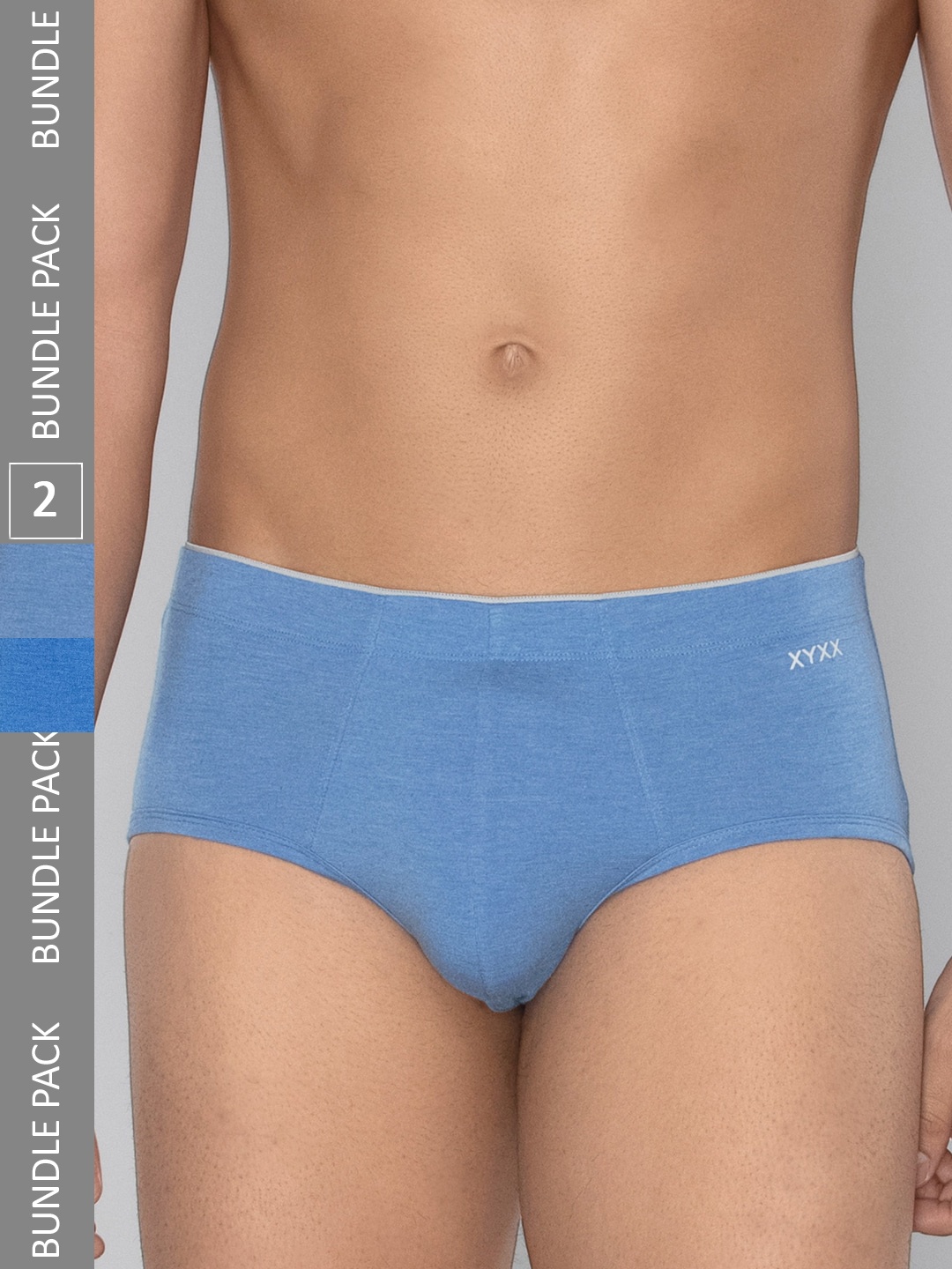 

XYXX Men Solid Pack of 2 Uno Medley IntelliSoft Micro Modal Briefs, Blue