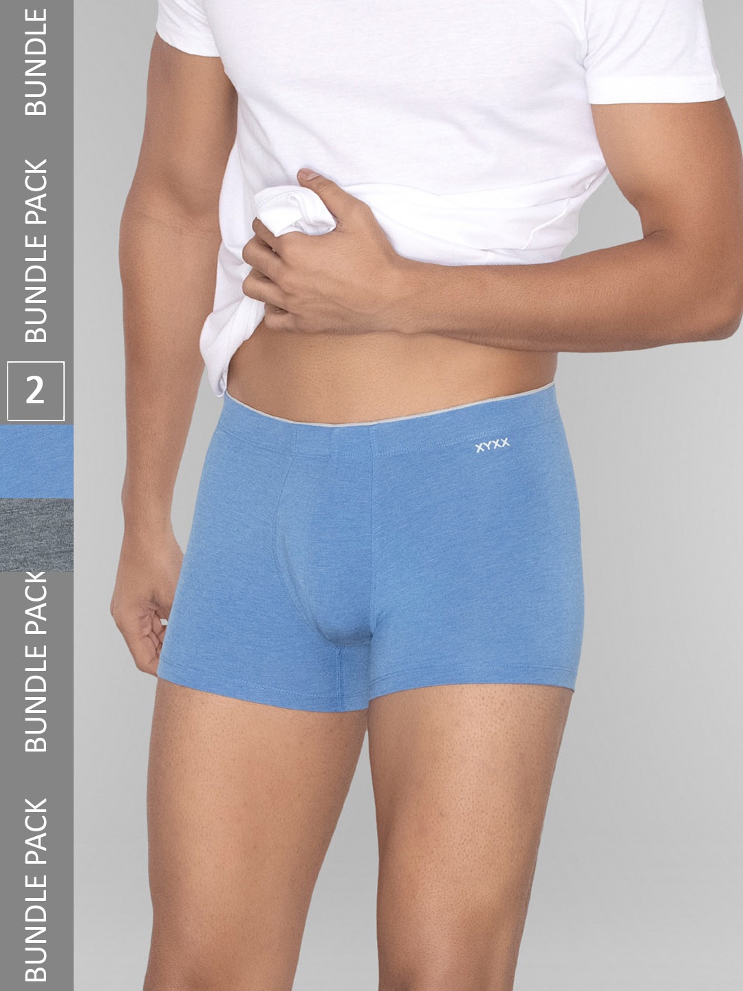 

XYXX Men Pack Of 2 UNO Medley Micro Modal Trunks XYTRNK2PCKN659, Blue