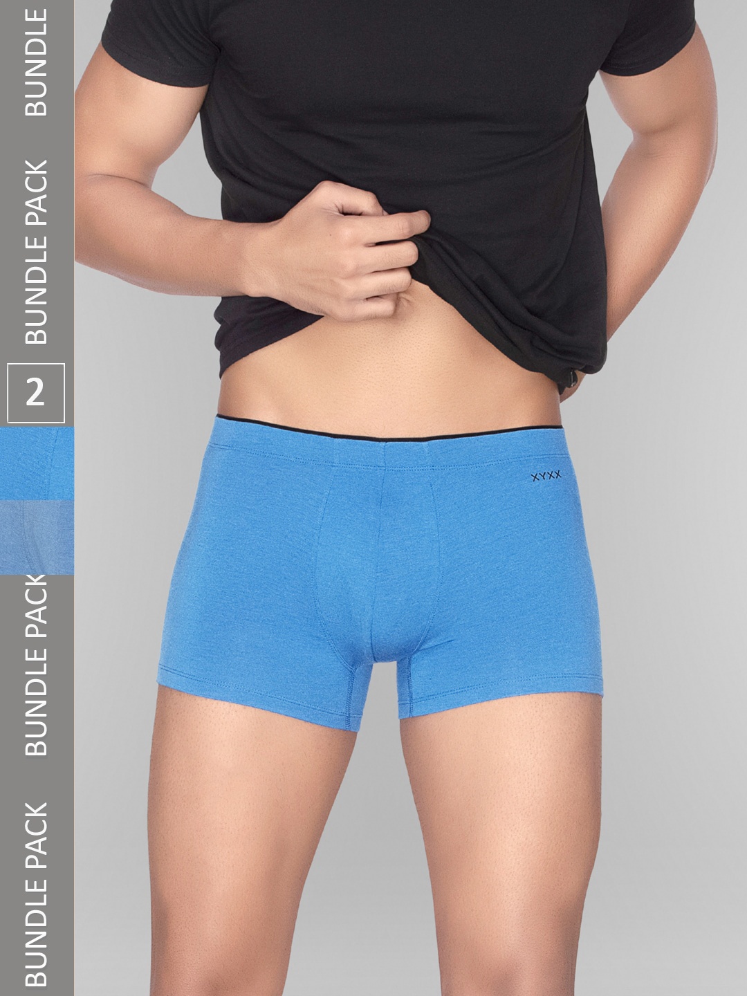 

XYXX Men Solid Pack of 2 Uno Medley IntelliSoft Micro Modal Trunks, Blue