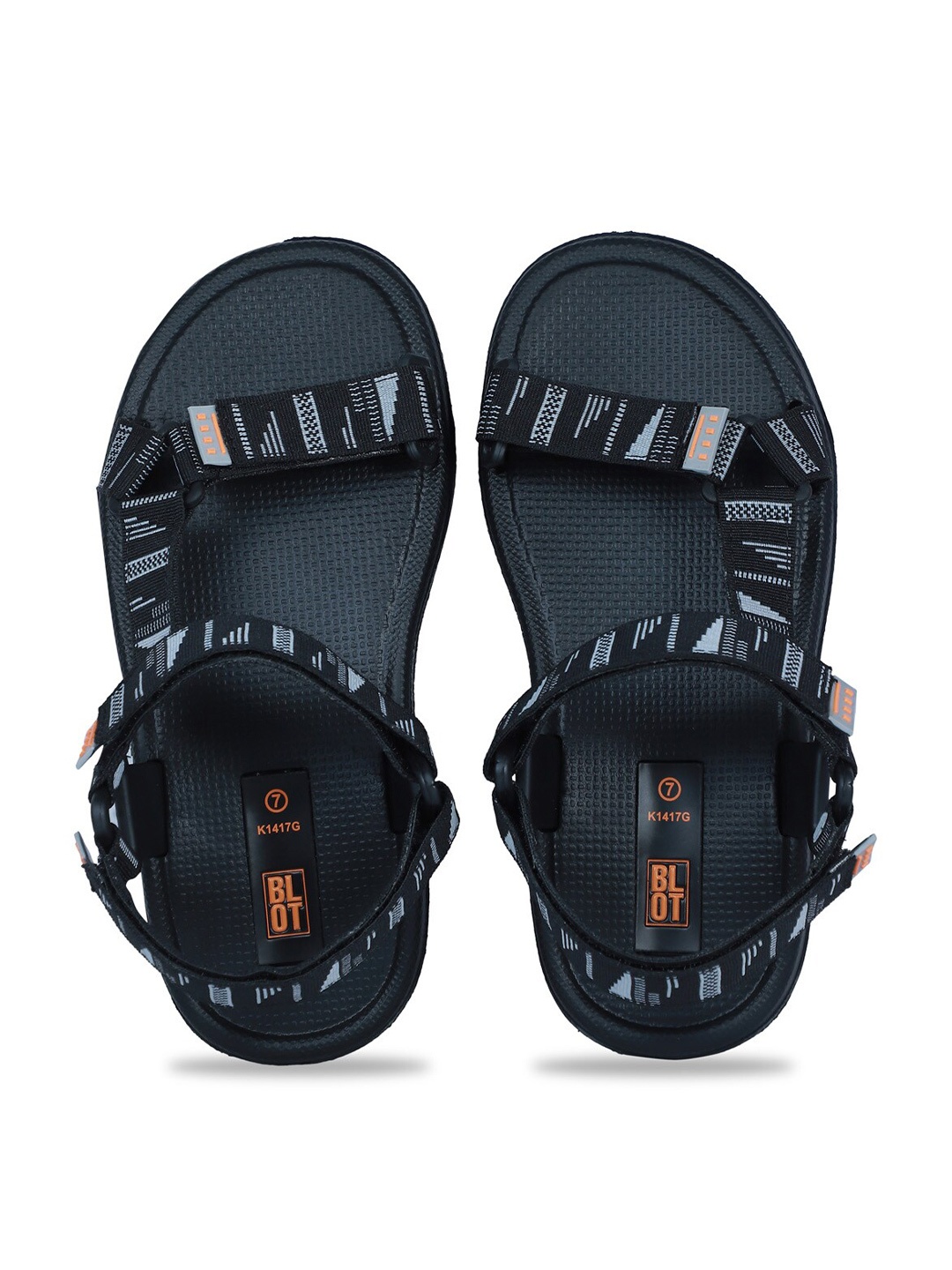 

Paragon Men Printed Lightweight Sports Sandals, Black