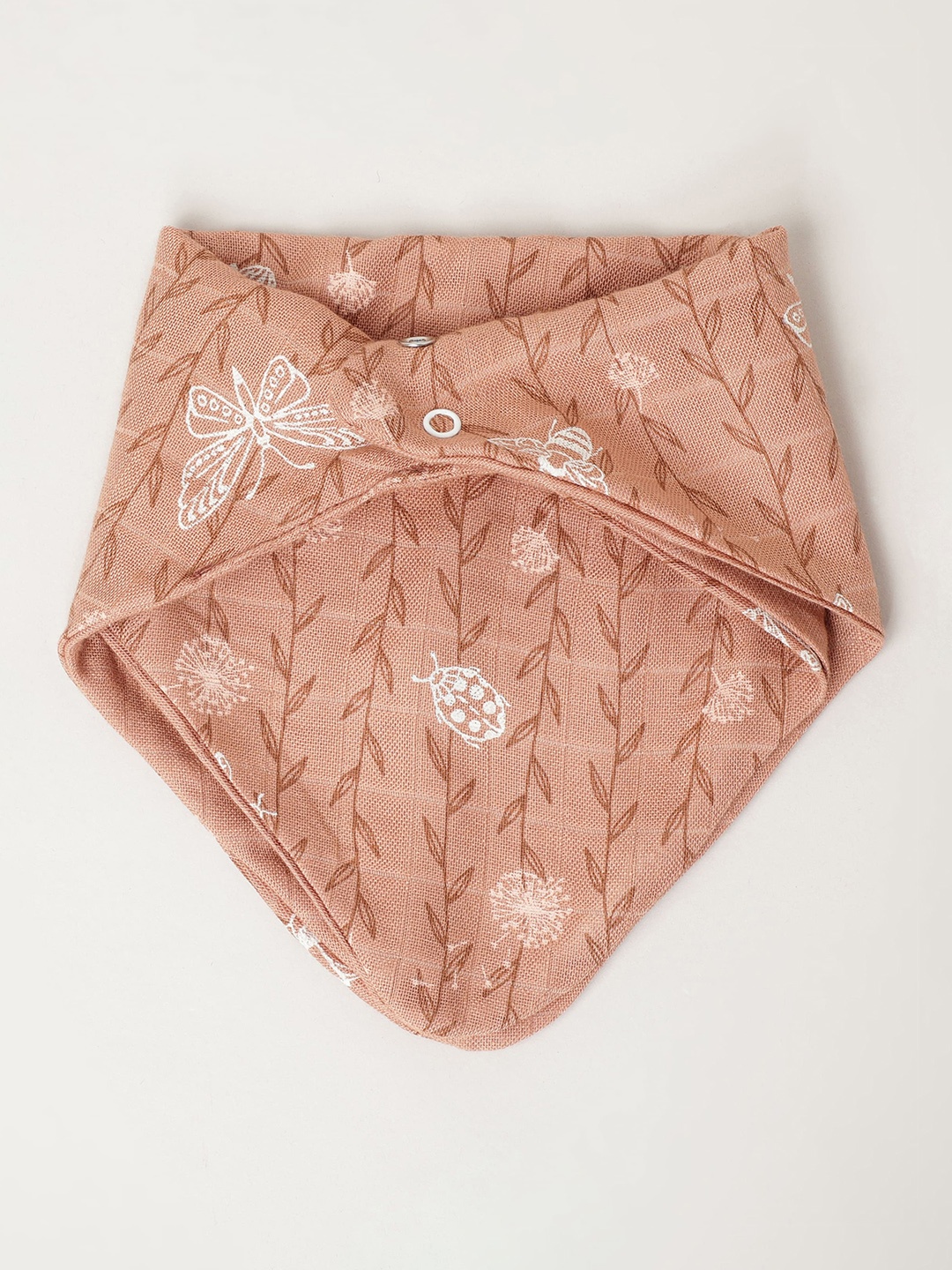 

cocoon care Infants 3-in-1 Printed Bamboo Muslin Bibs, Orange