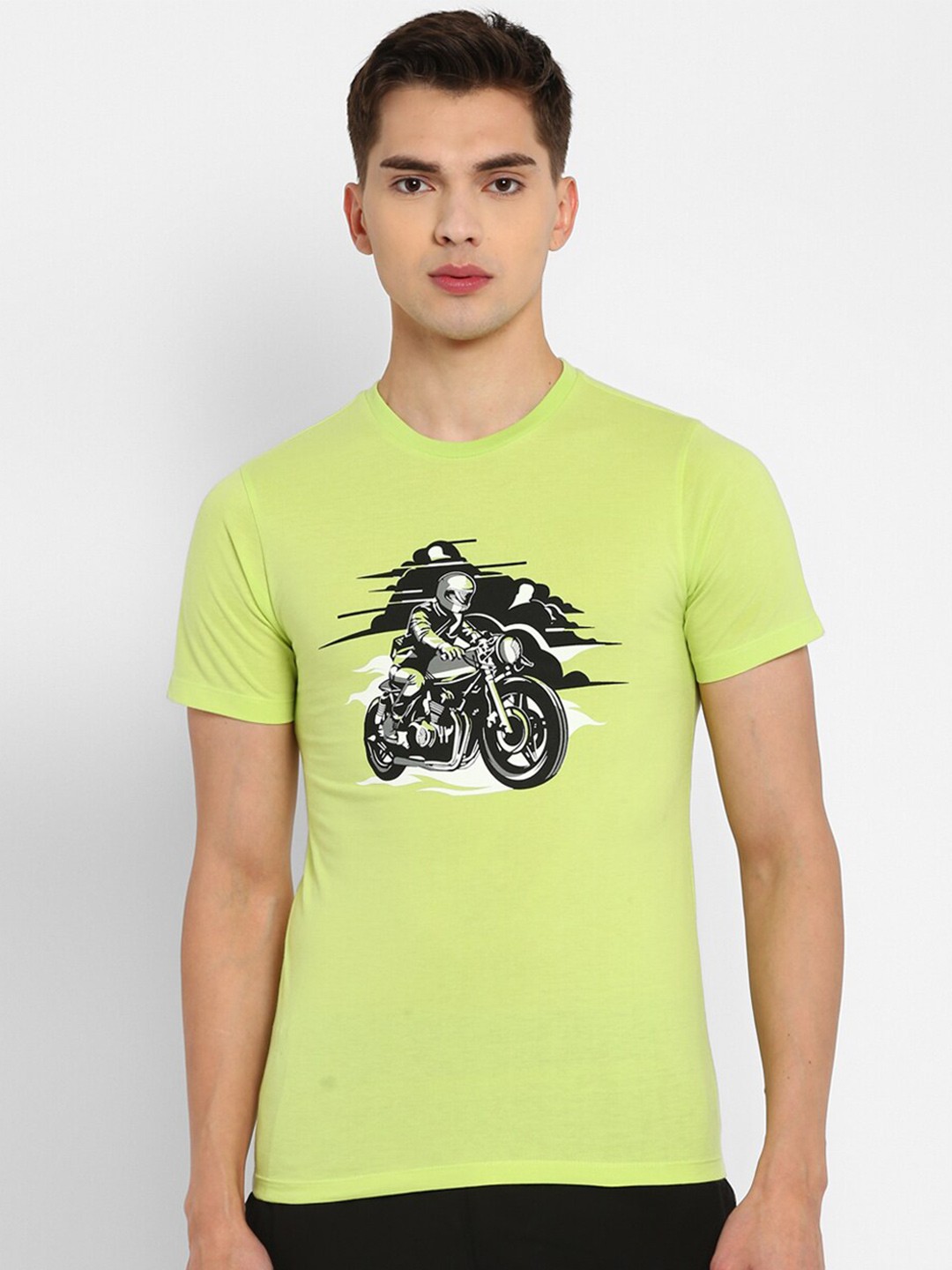 

Yuuki Graphic Printed Antimicrobial T-shirt, Lime green