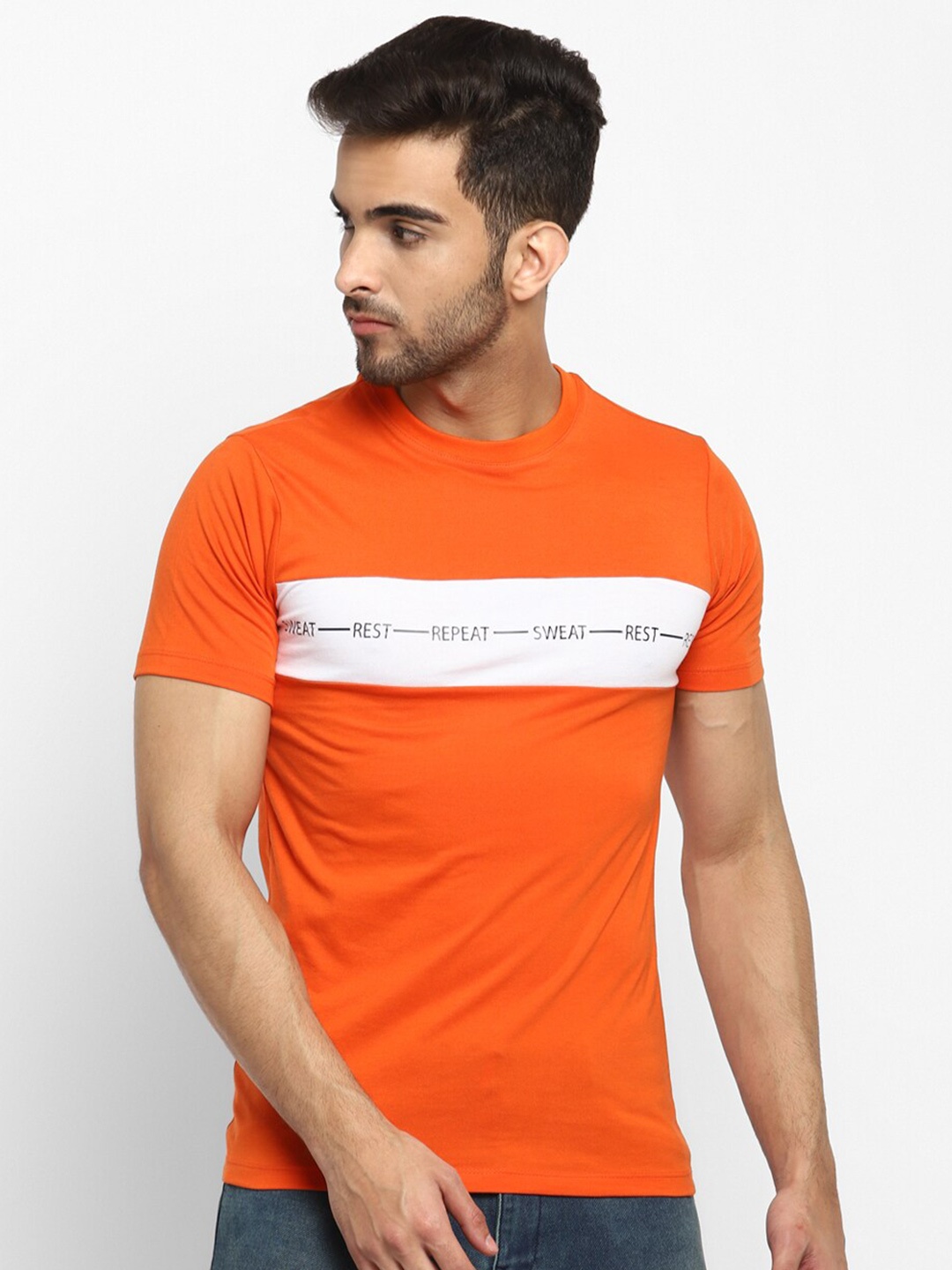 

Yuuki Round Neck Antimicrobial Casual T-shirt, Orange