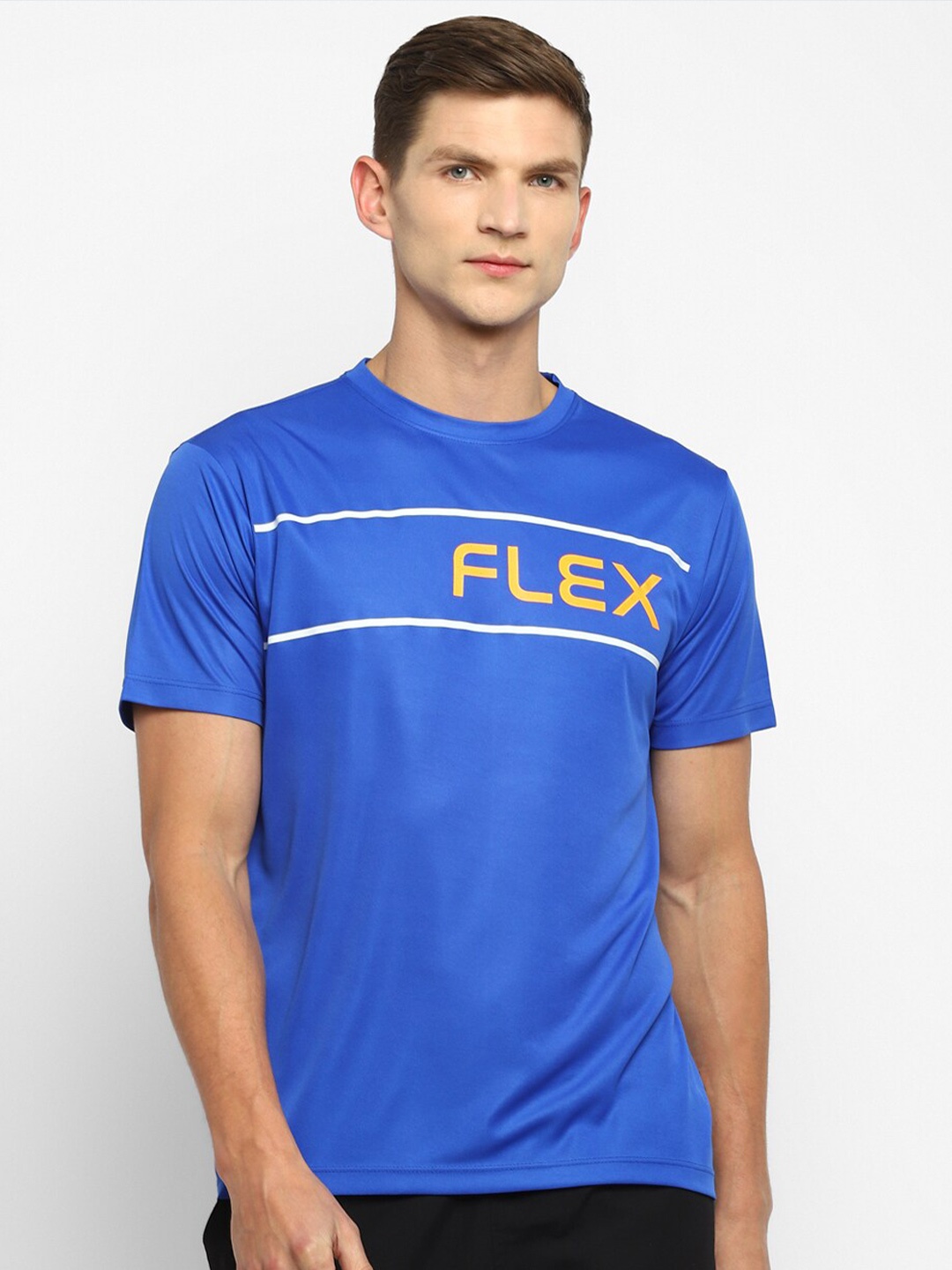 

Yuuki Typography Printed Antimicrobial Sports T-shirt, Blue