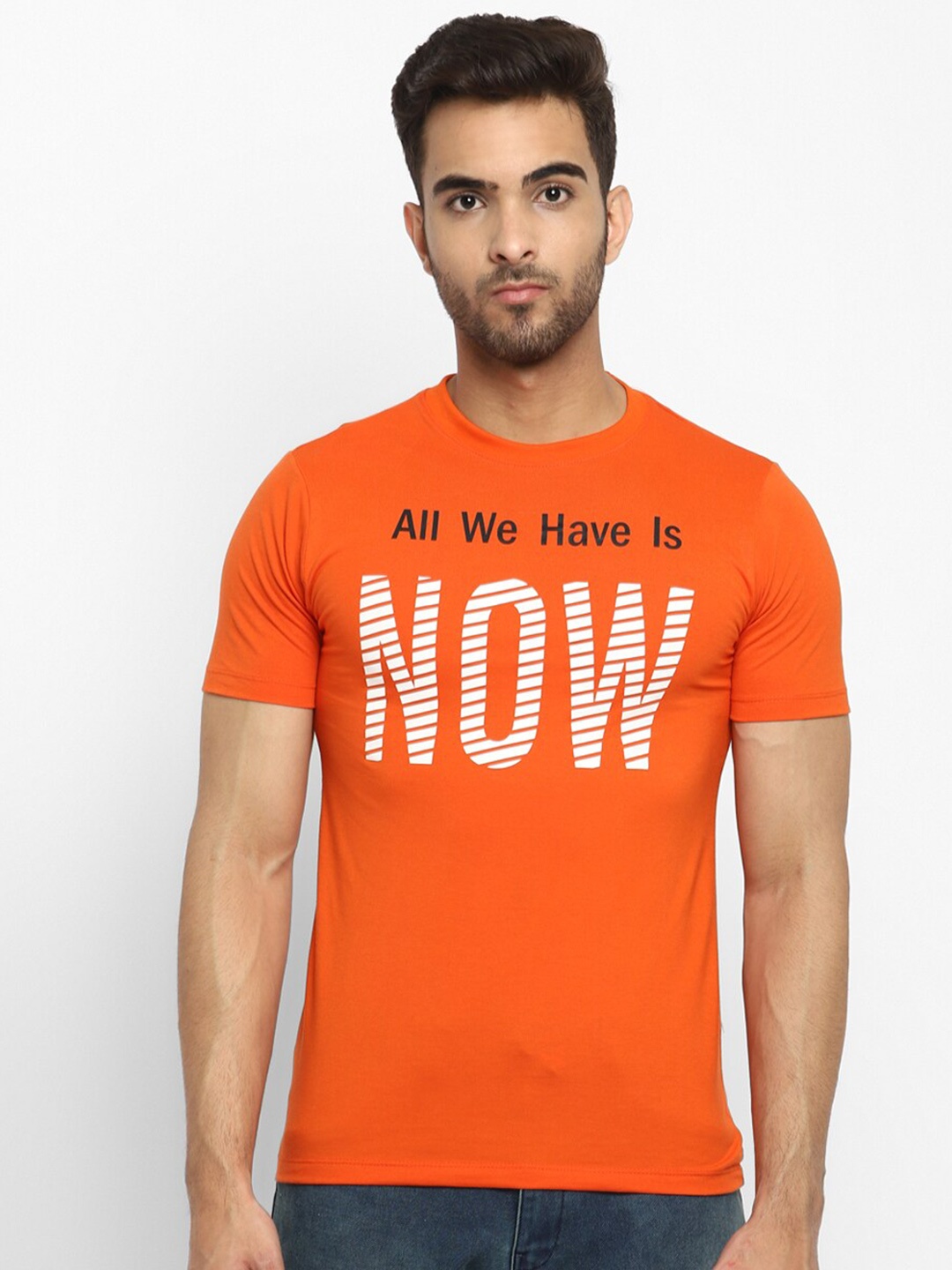 

Yuuki Typography Printed Antimicrobial T-shirt, Orange