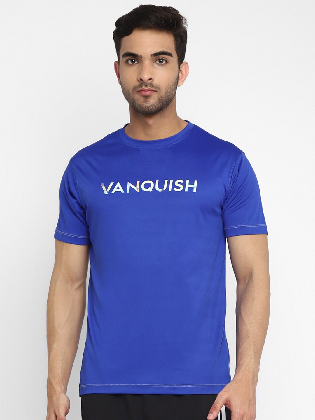 

Yuuki Typography Printed Antimicrobial Sports T-shirt, Blue