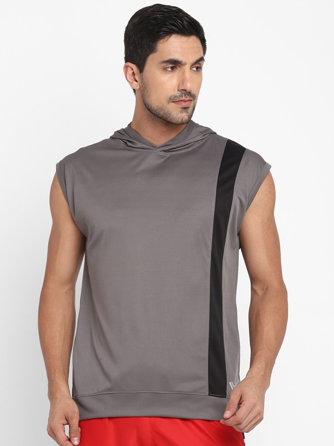 

Yuuki Hooded Antimicrobial Sleeveless Sports T-shirt, Grey