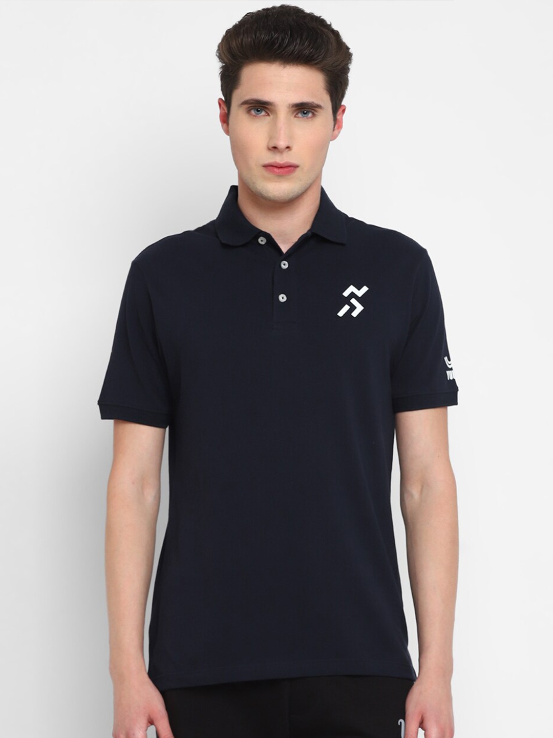 

Yuuki Polo Collar Antimicrobial Casual T-shirt, Navy blue