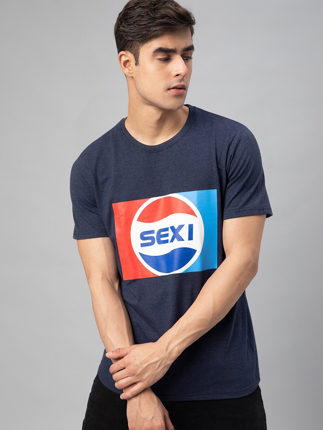 

FTX Typography Printed Round Neck T-shirt, Navy blue